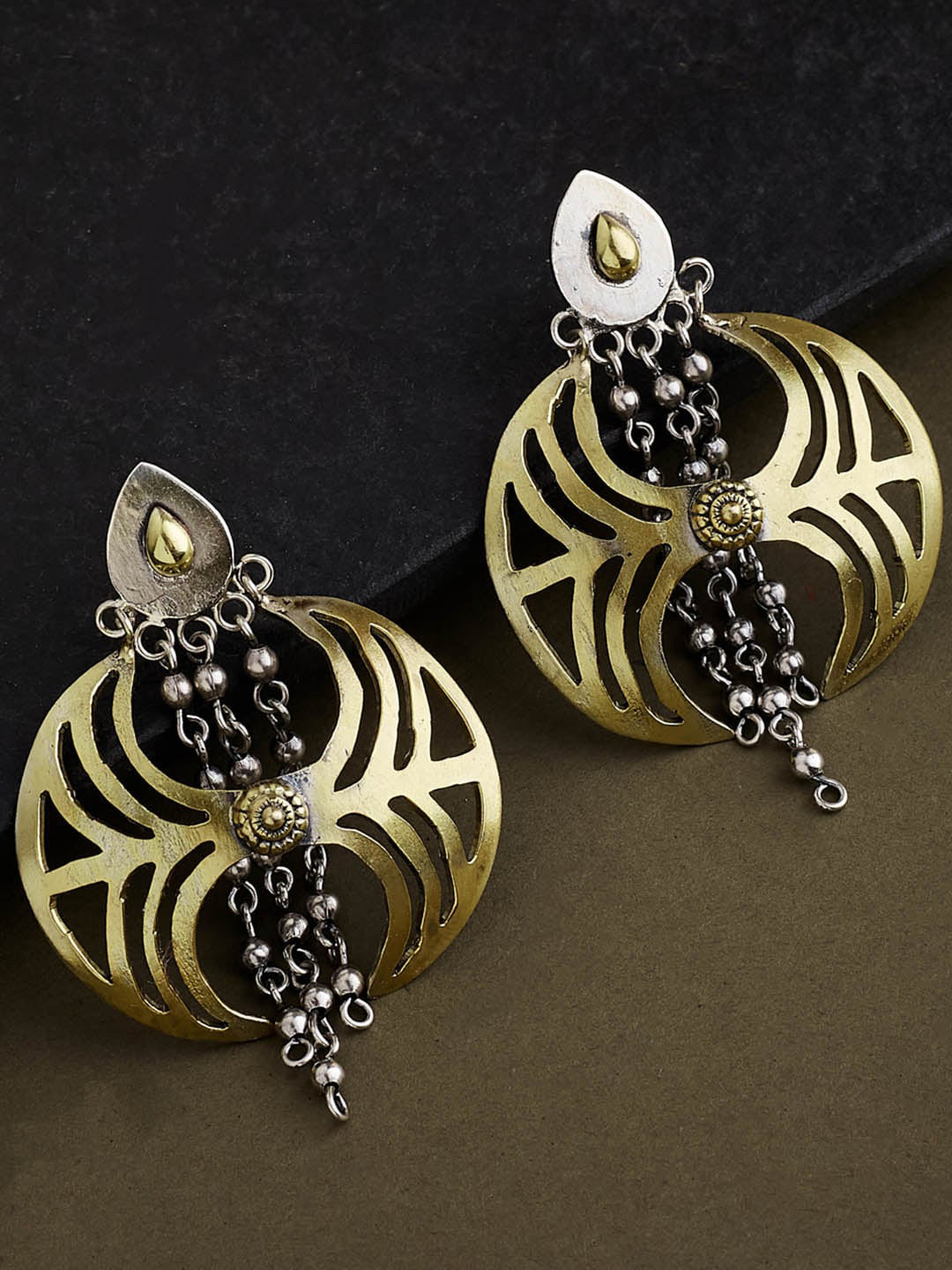 

Fabindia Silver Gold Plated Contemporary Drop Earrings