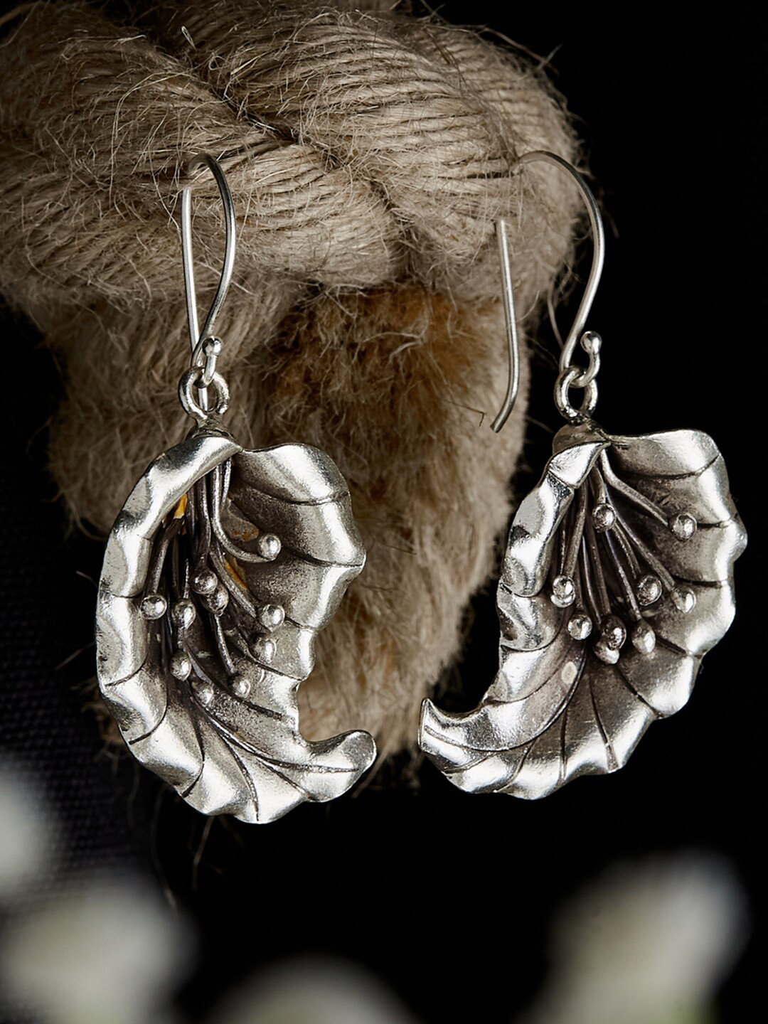 

Fabindia Silver-Plated Contemporary Jhumkas Earrings