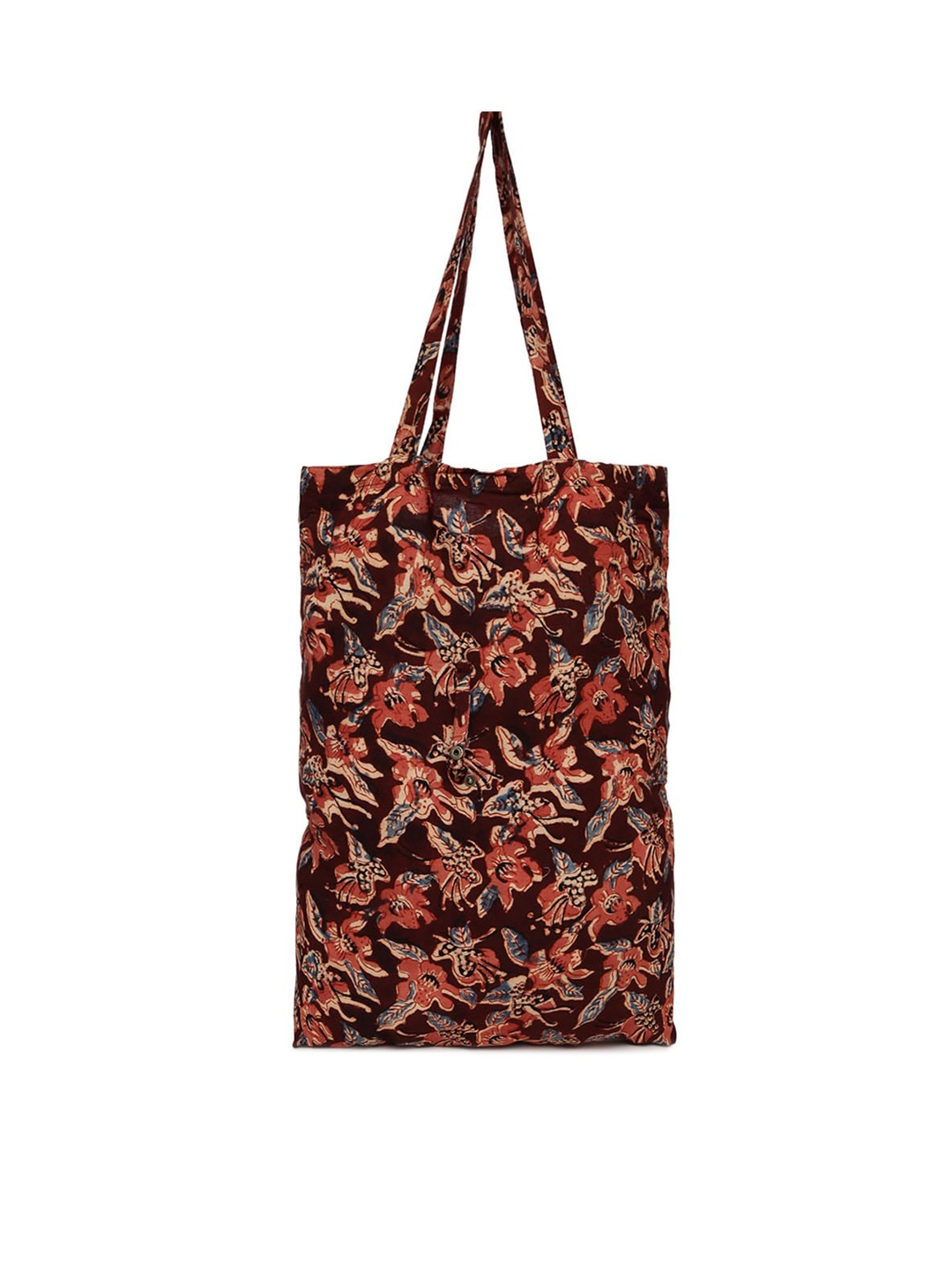 

Fabindia Floral Printed Cotton Shopper Tote Bag, Brown