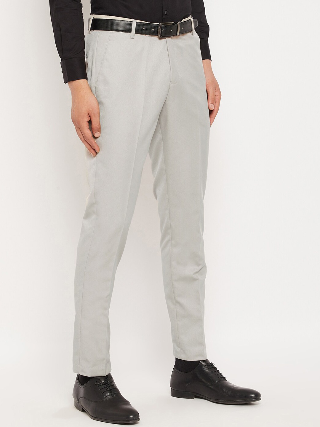

VEI SASTRE Men Smart Slim Fit Formal Mid-Waist Trouser, Beige