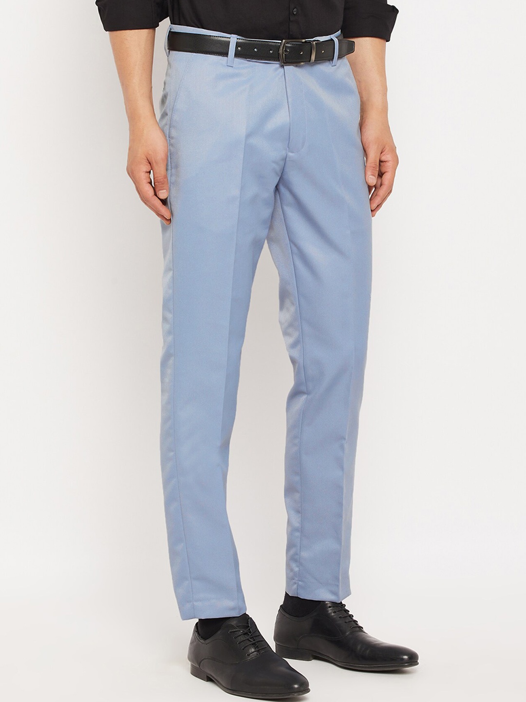 

VEI SASTRE Men Smart Slim Fit Formal Mid-Rise Trouser, Blue