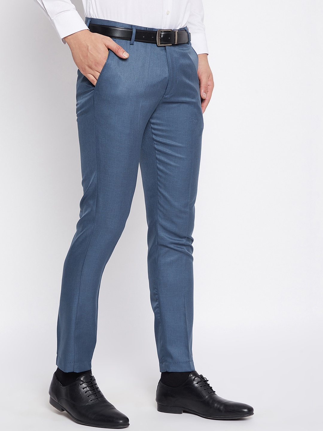 

VEI SASTRE Men Blue Smart Slim Fit Trousers