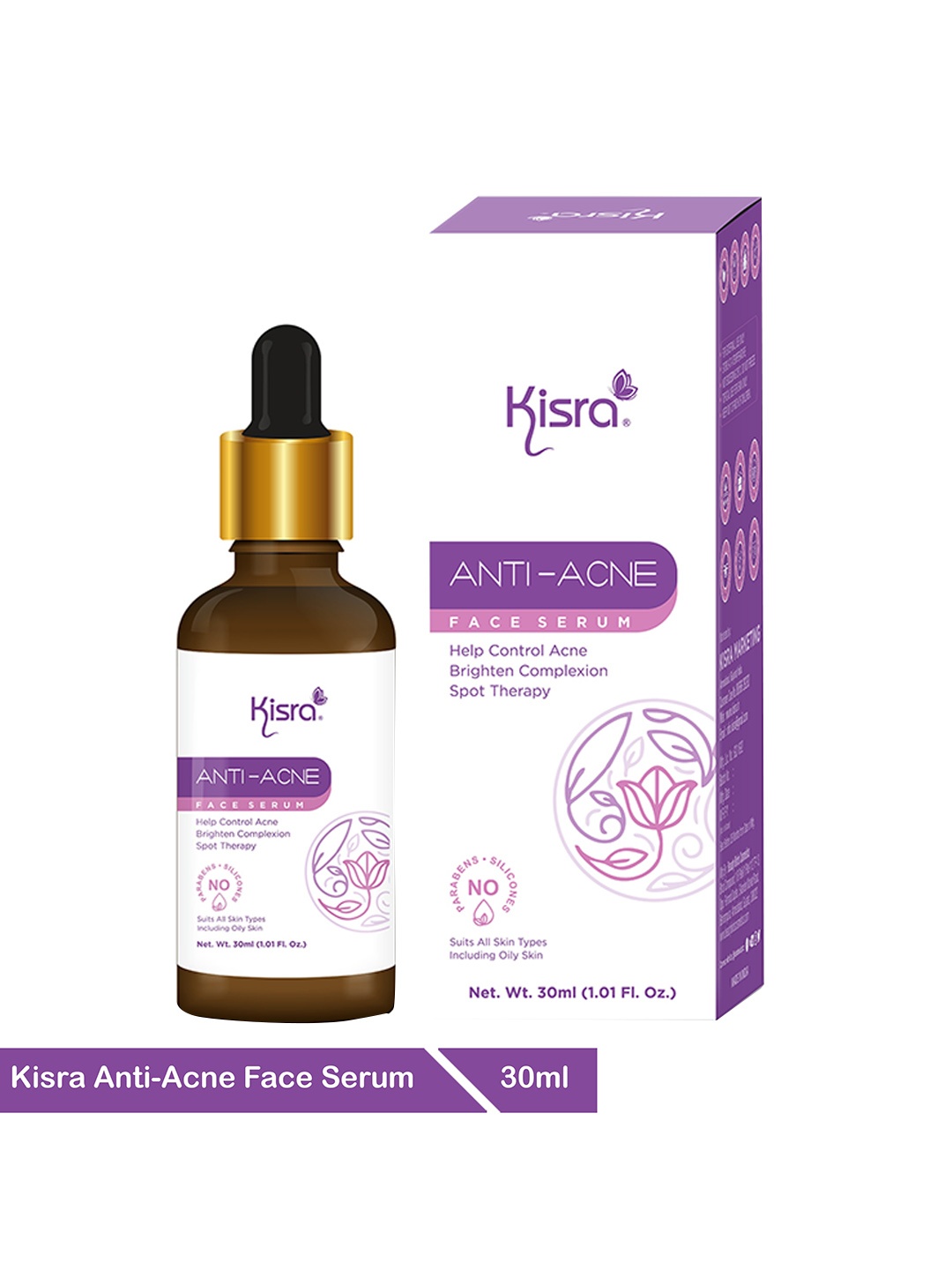 

KISRA Set Of 2 Anti-Acne Face Serums For Acne 30 ml Each, White