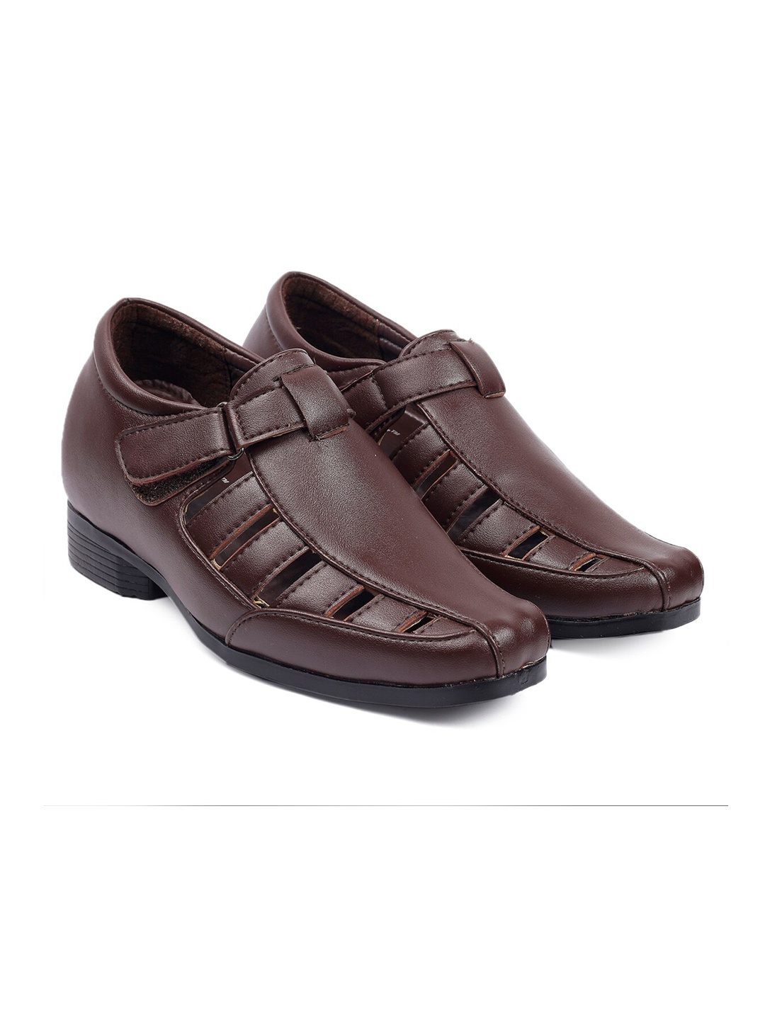 

Bxxy Men Velcro 3 Inch Hidden Elevator Fisherman Sandals, Brown