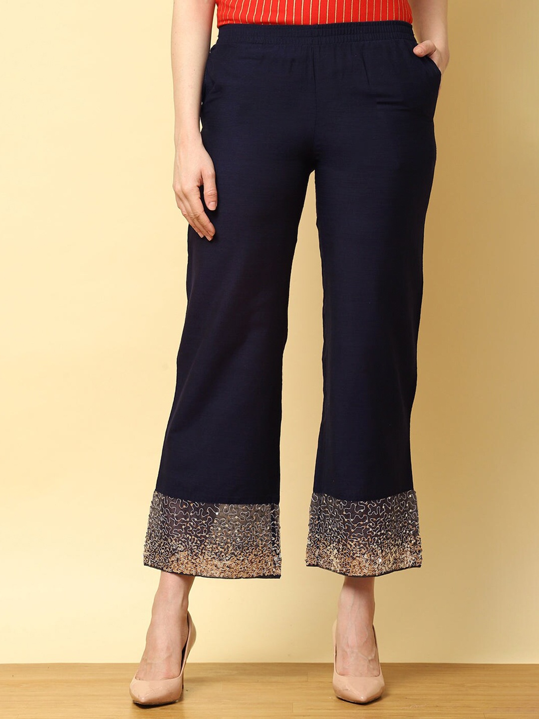 

Lakshita Women Embellished Palazzo, Blue
