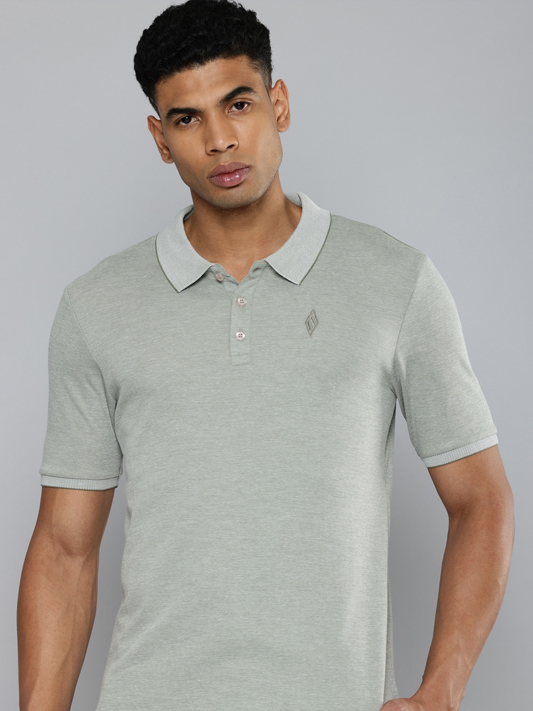 

Skechers Solid Comfort Fit Polo Collar Casual T-shirt, Grey