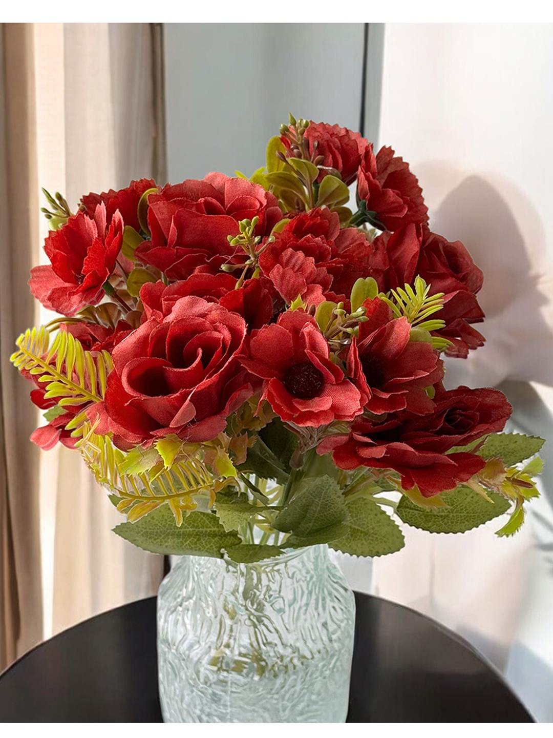 

Art Street Red Rose Silk Flowers, White
