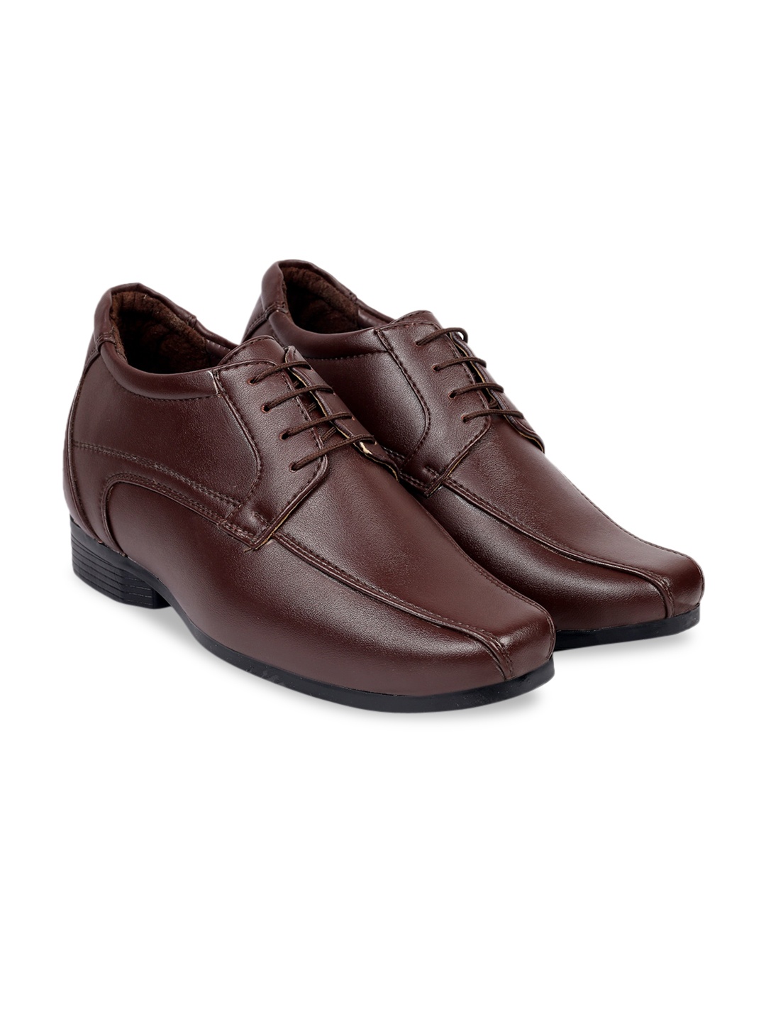 Bxxy Men Synthetic 3 Inch Hidden Elevator Formal Derbys, Brown