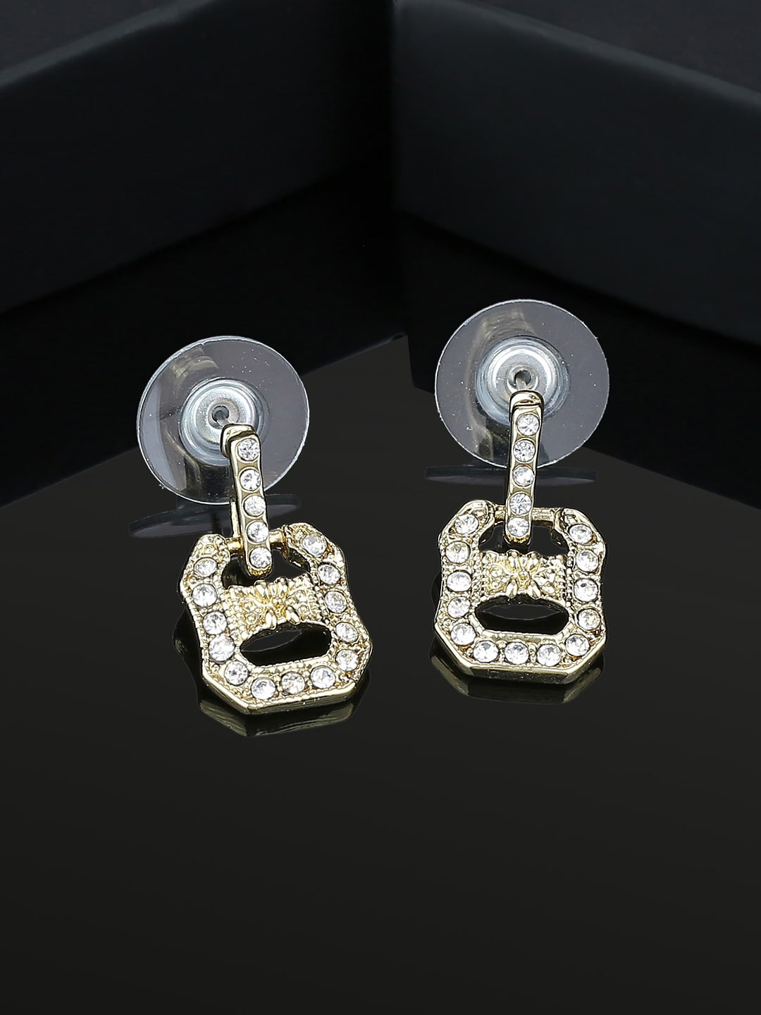 

Estele Gold-Plated Geometric Drop Earrings, White