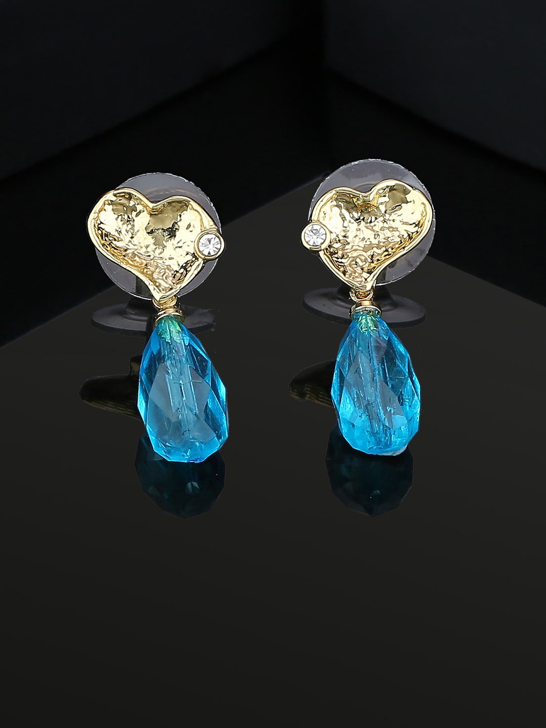 

Estele Gold-Plated Heart Shaped Drop Earrings