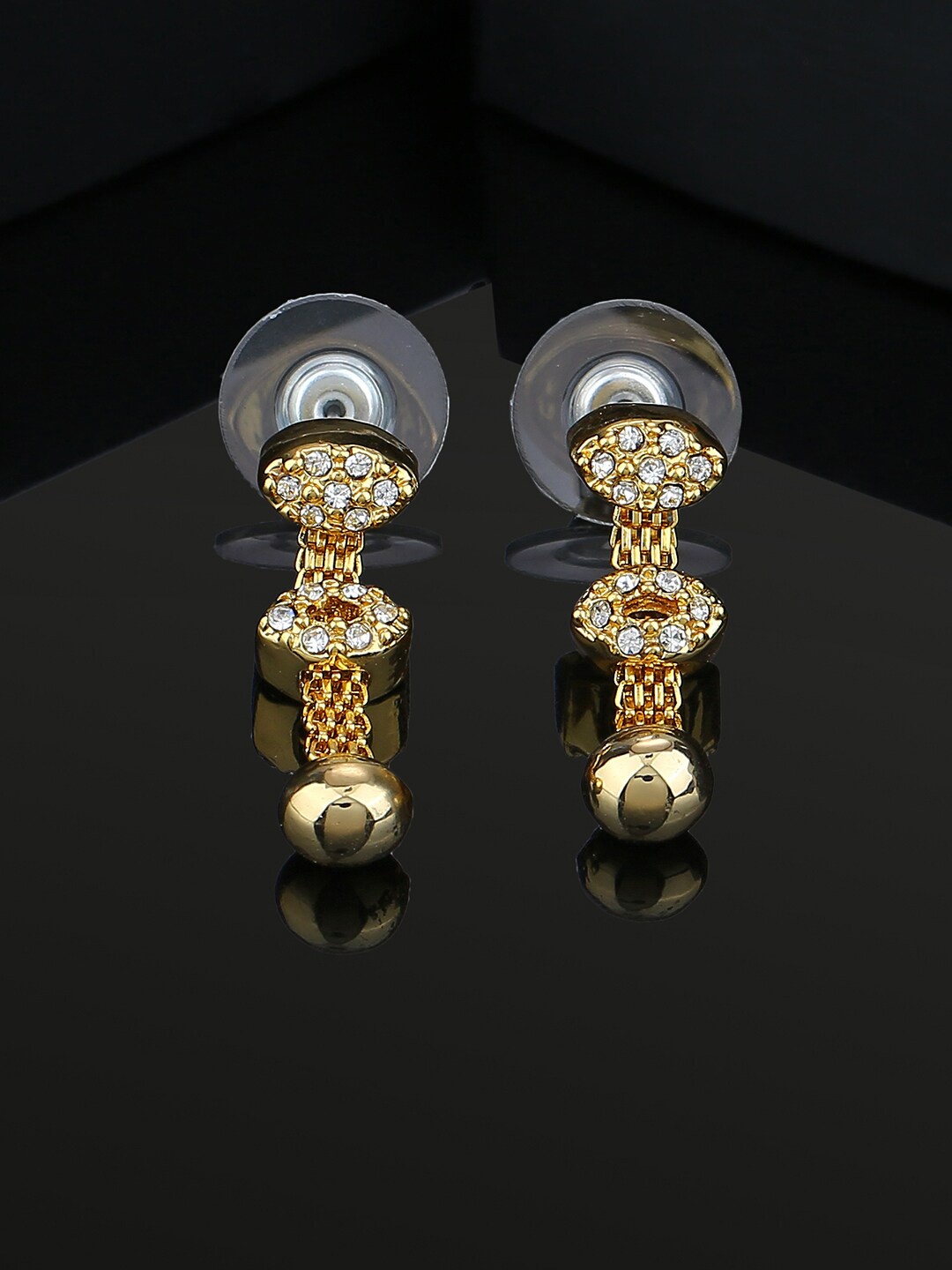 

Estele Gold-Plated Shaped Drop Earrings, White