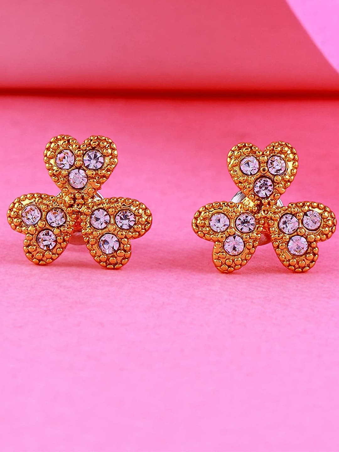 

Estele Gold-plated Floral Studs Earrings, White