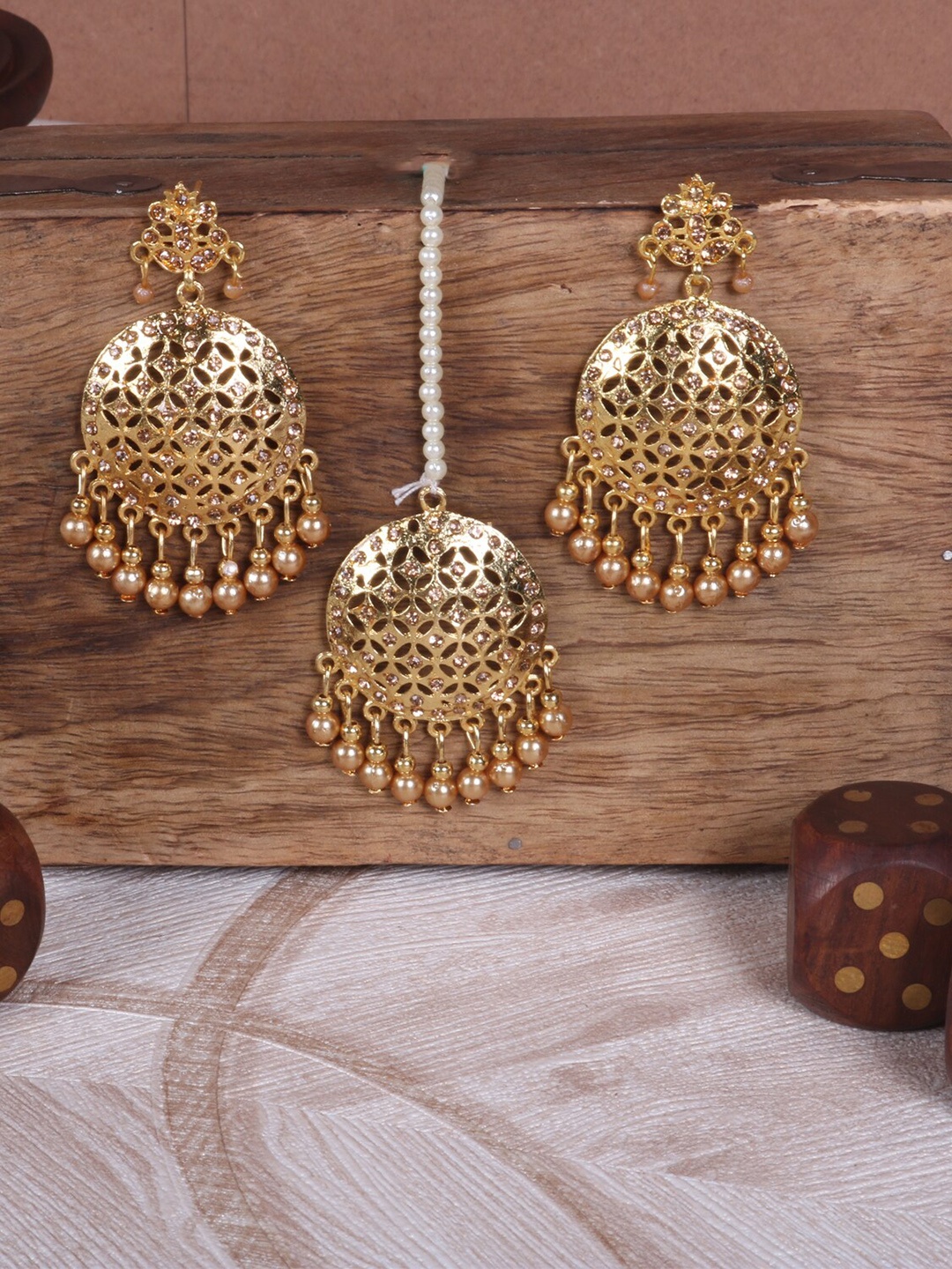 

STEORRA JEWELS Gold-Plated Beaded Jewellery Set