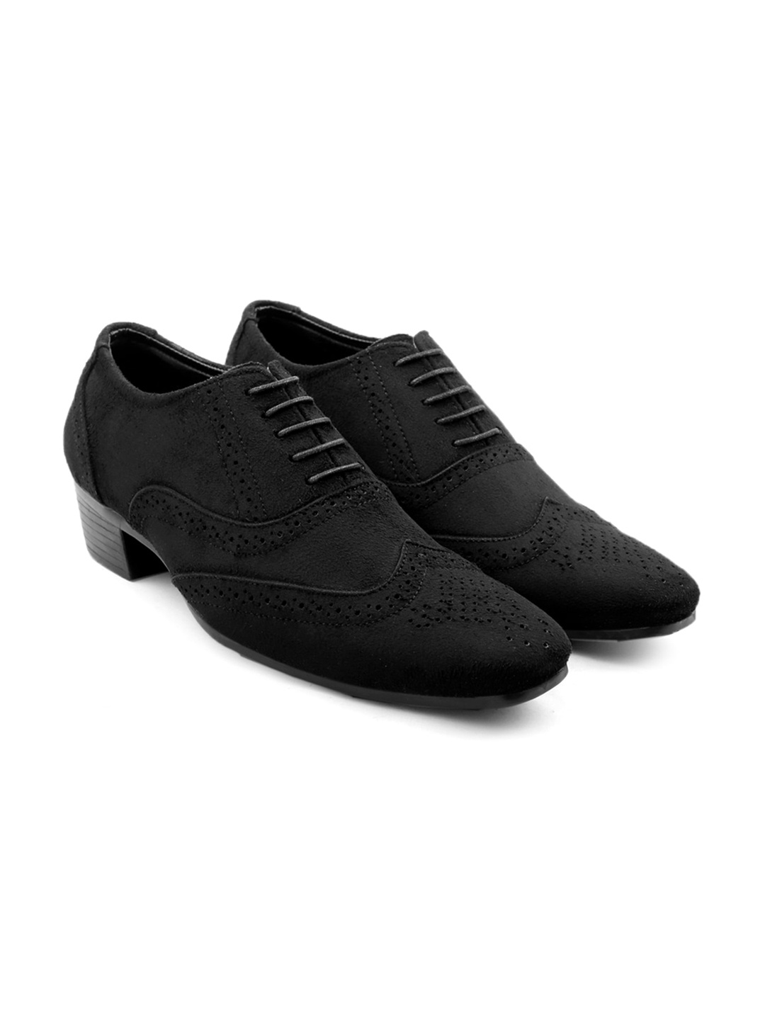 

Bxxy Men Height increasing Suede Formal Brogues, Black