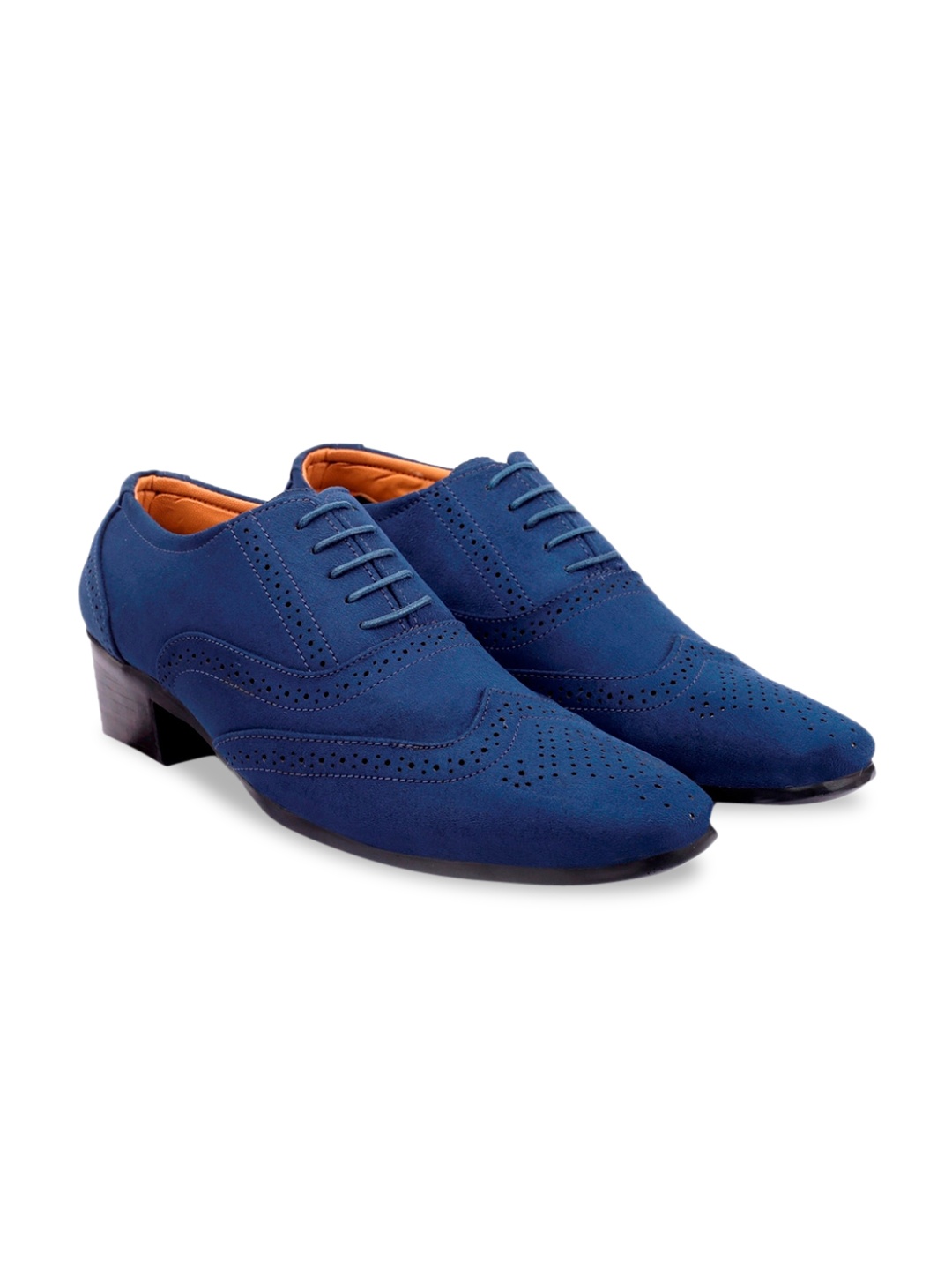 

Bxxy Men Textured Comfortable Suede Height Increasing Party Brogues, Blue