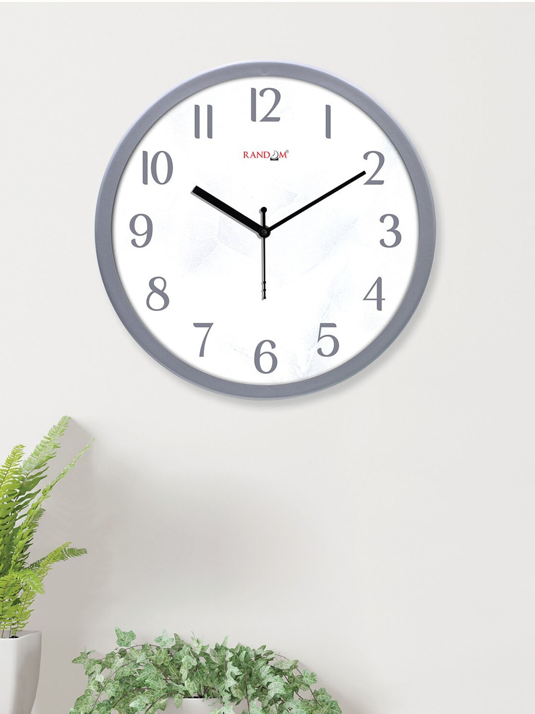 

RANDOM Grey & White Round Contemporary Analogue Wall Clock