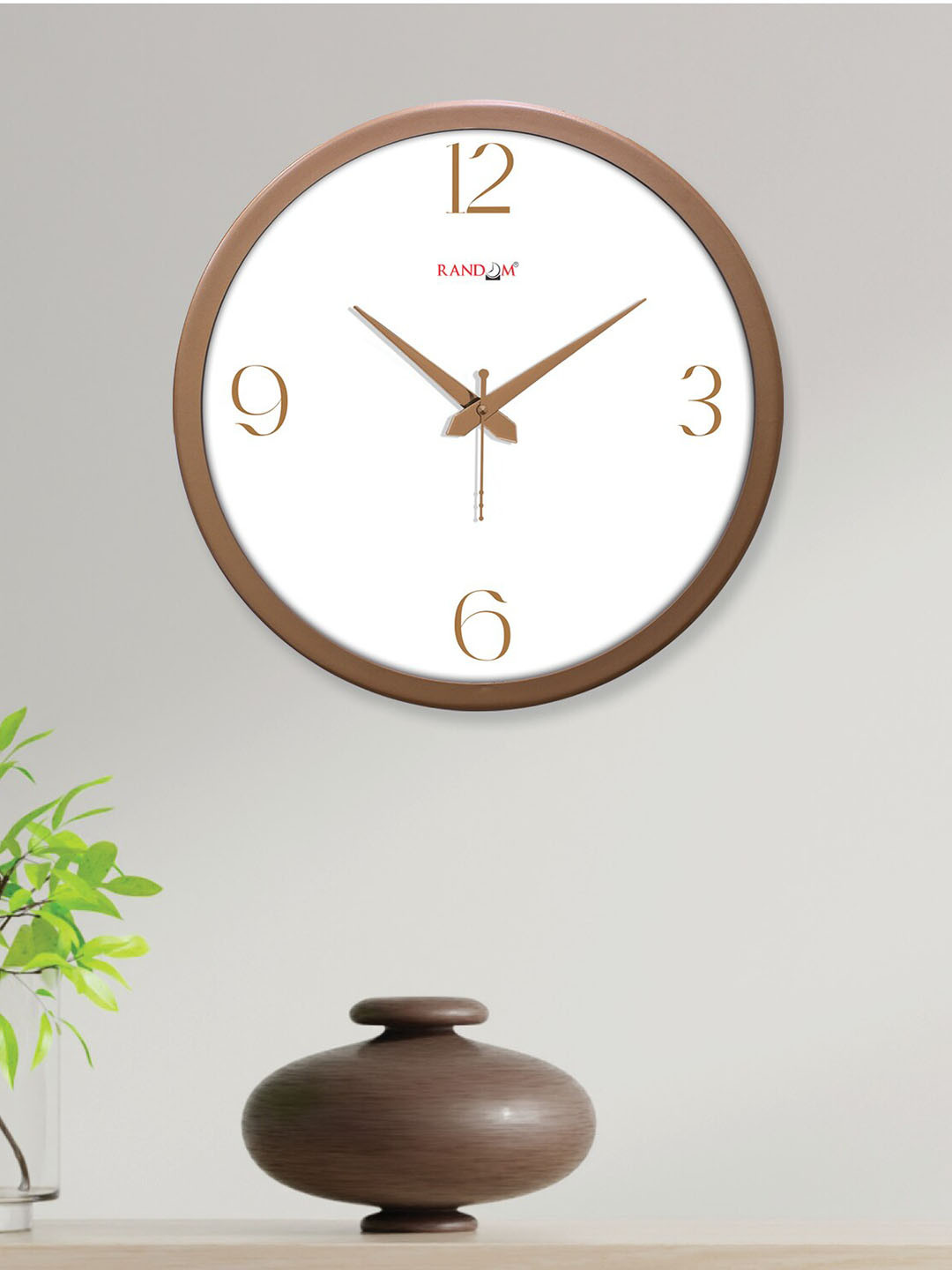 

RANDOM Modern Stylish White & Copper-Toned Contemporary Wall Clock