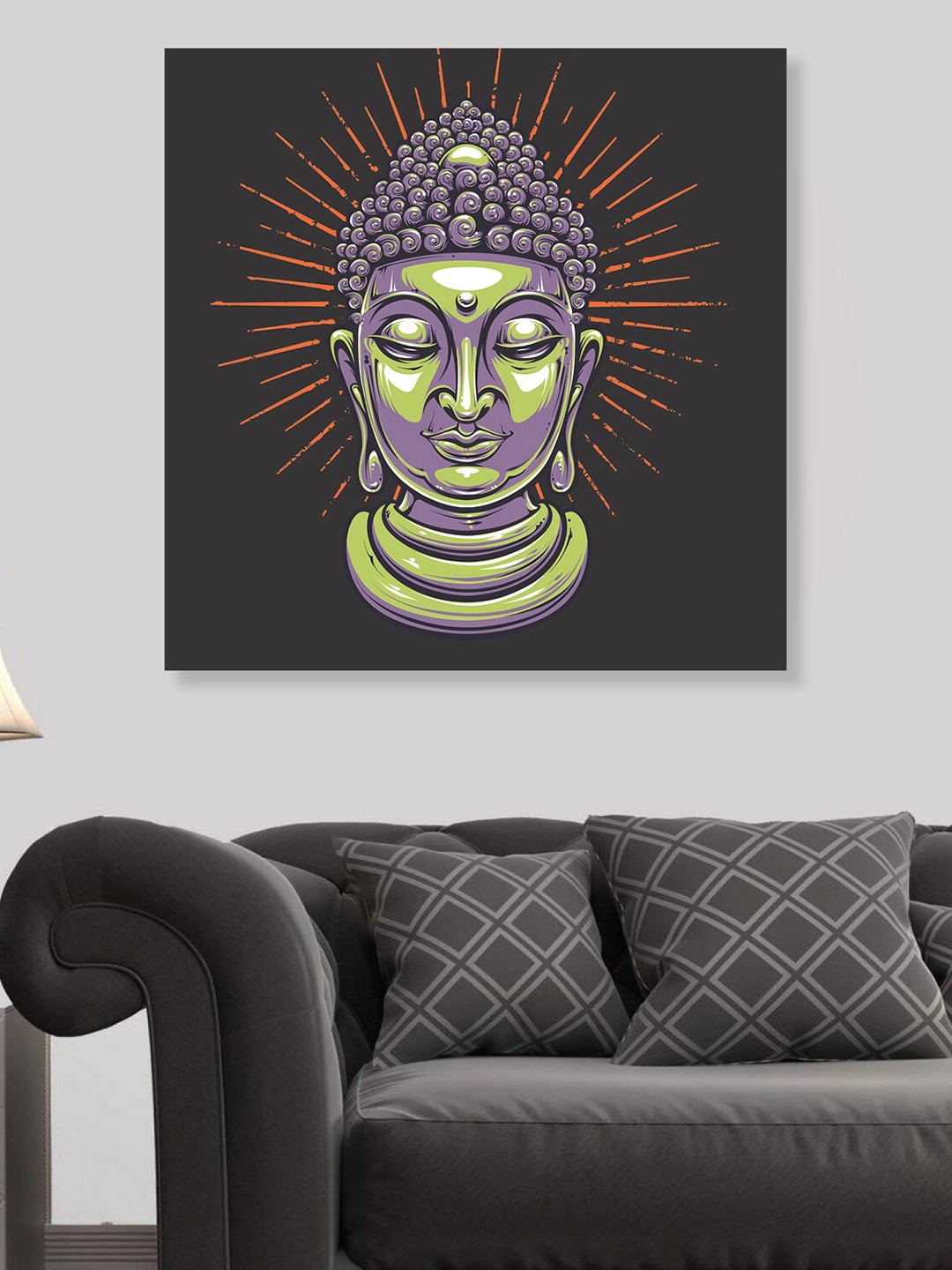 

RANDOM Black & Purple Gautam Buddha Art Wall Painting