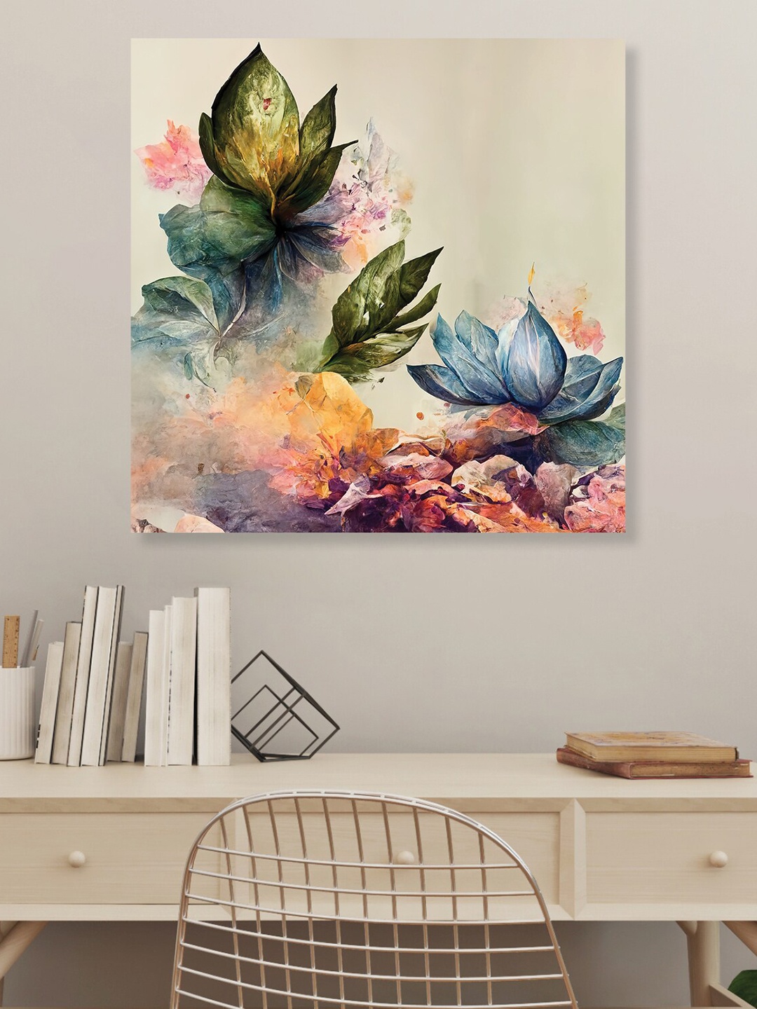 

RANDOM Beige & Brown Attractive Flower Art Wall Painting