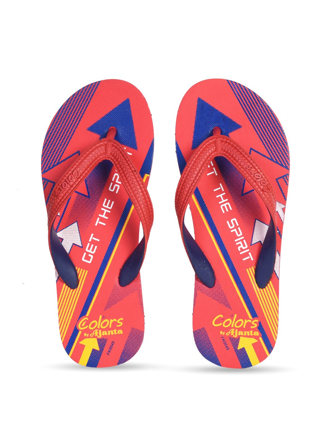 

Ajanta Men Printed Thong Flip-Flops, Red