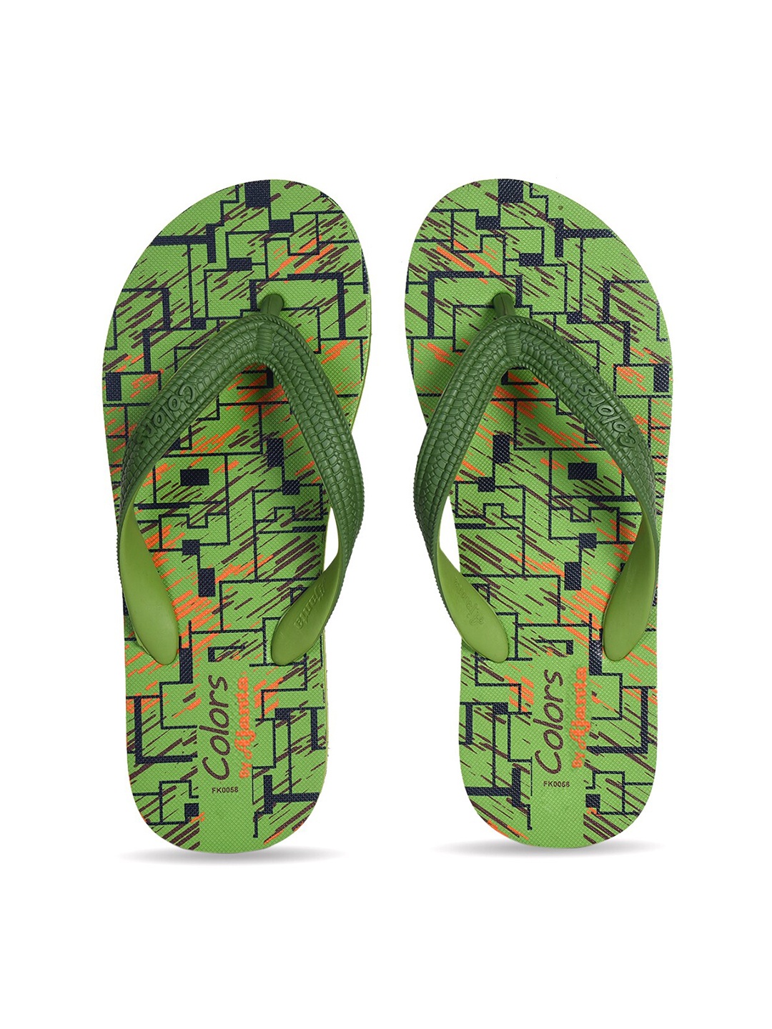 

Ajanta Men Printed Thong Flip-Flops, Green