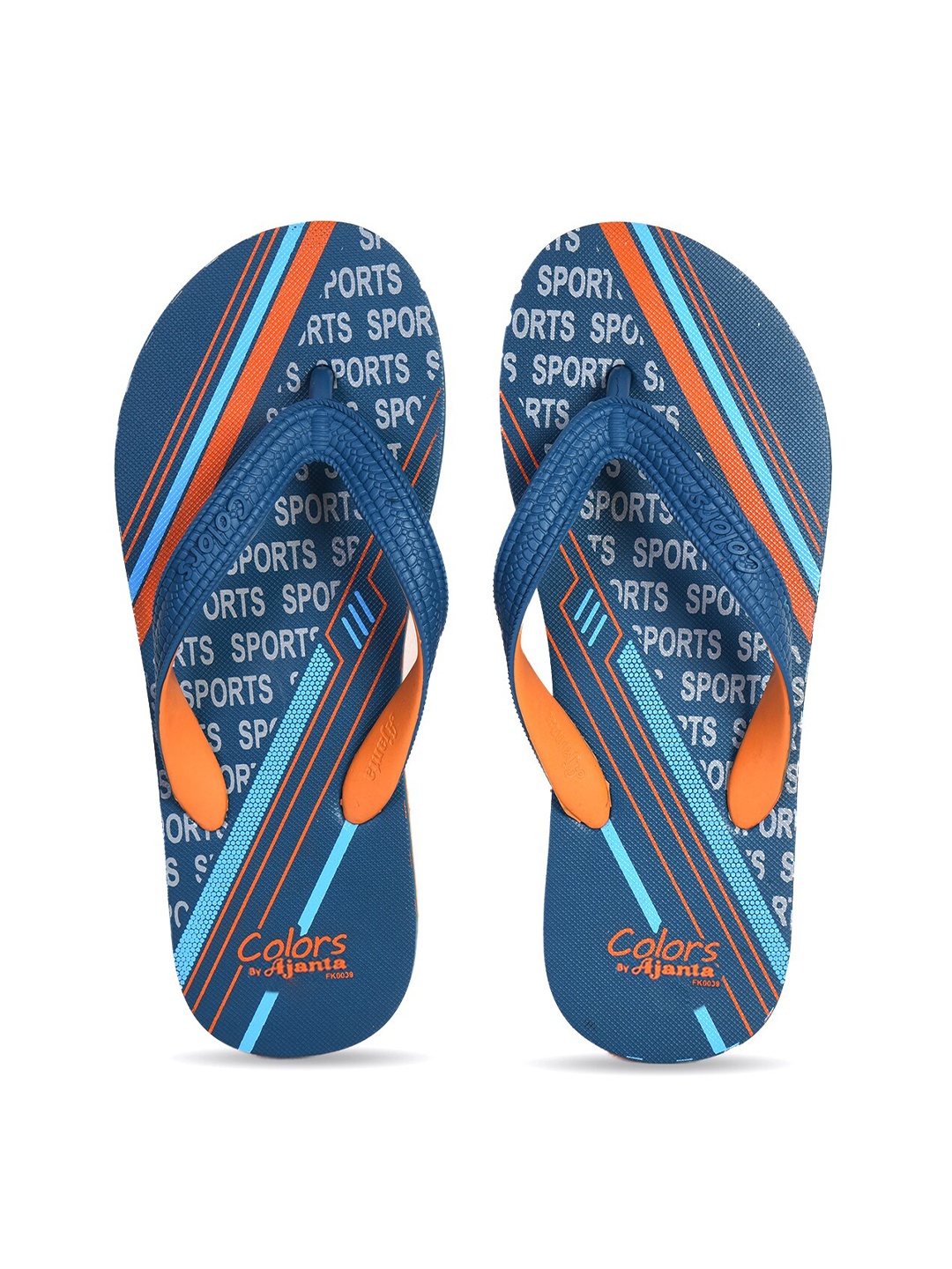 

Ajanta Men Printed Thong Flip-Flops, Blue