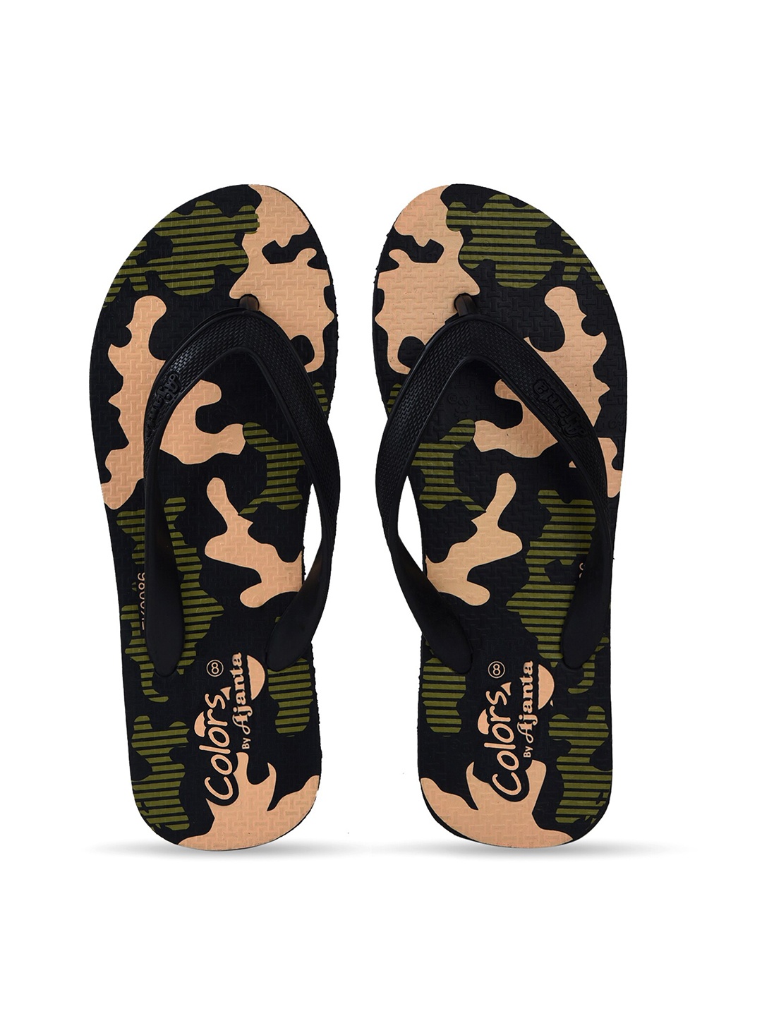 

Ajanta Men Printed Thong Flip-Flops, Green