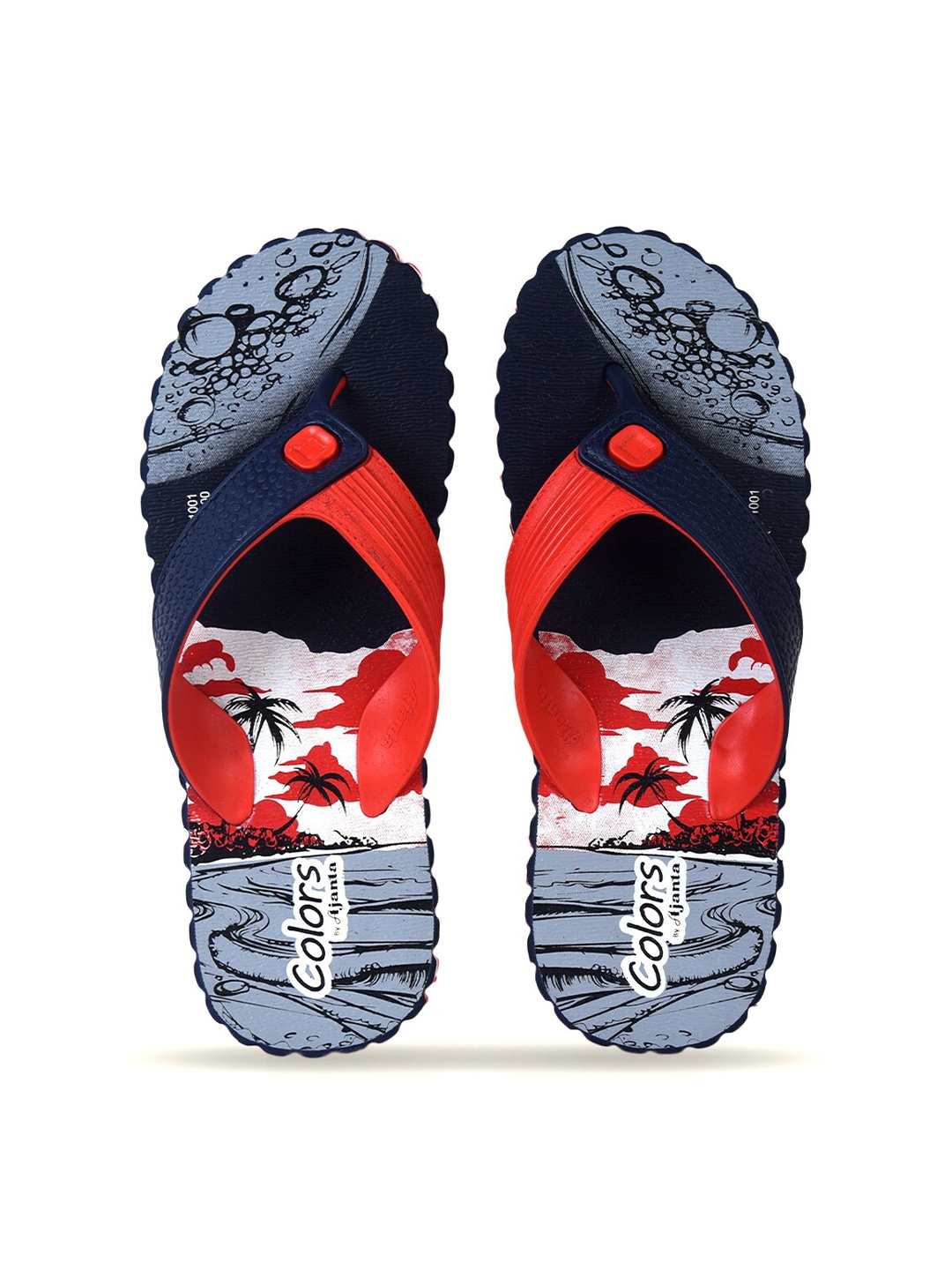 

Ajanta Men Printed Thong Flip-Flops, Blue