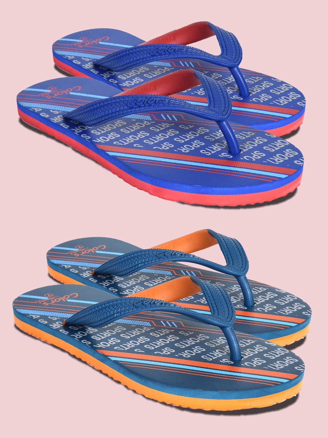 

Ajanta Men Printed Thong Flip-Flops, Blue