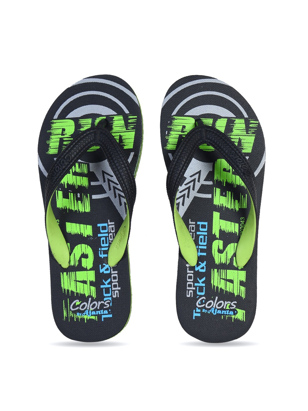 

Ajanta Men Printed Rubber Thong Flip-Flops, Black