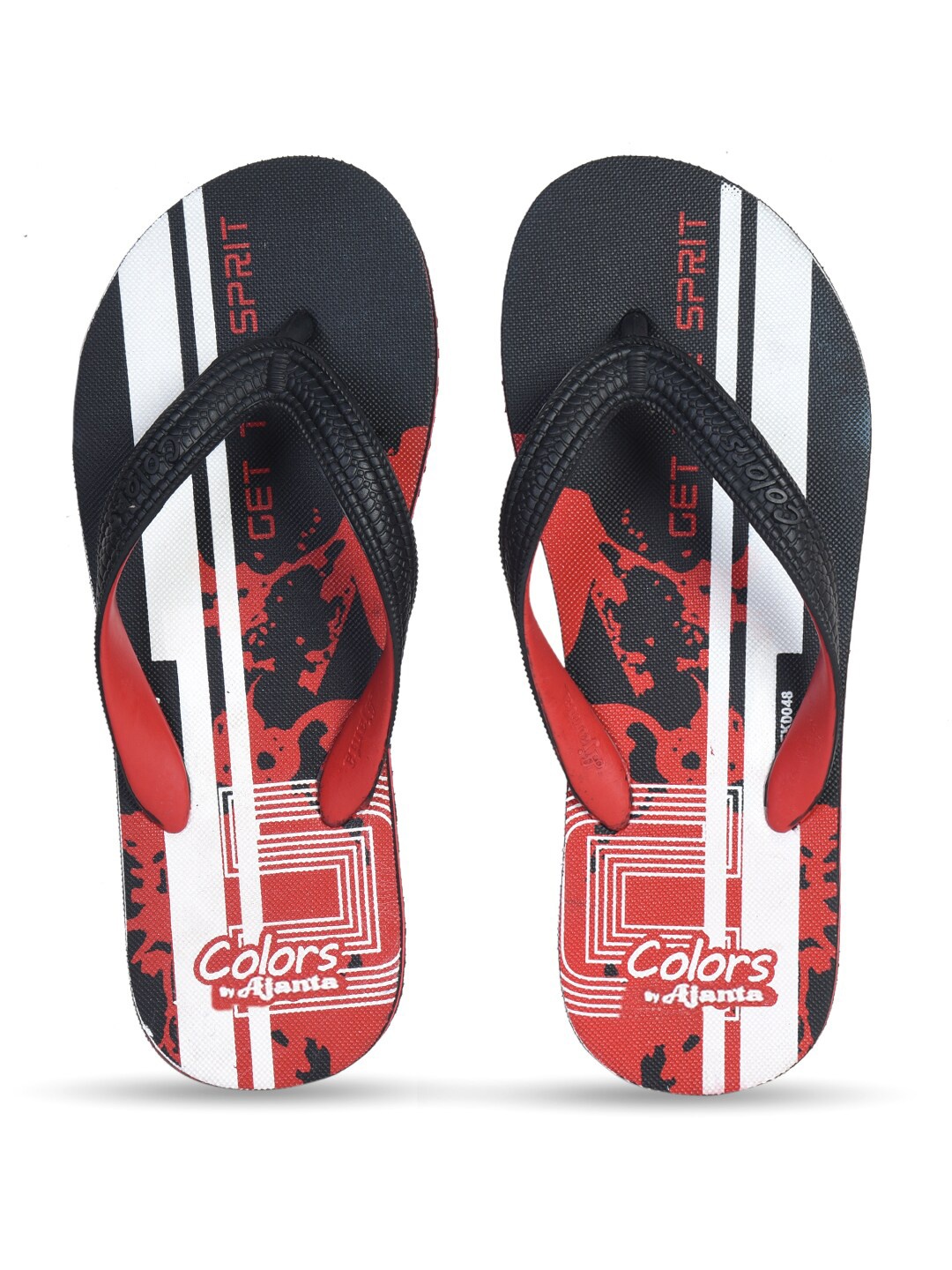 

Ajanta Men Printed Thong Flip-Flops, Red