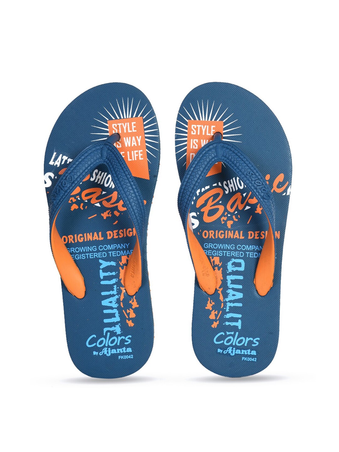 

Ajanta Men Printed Thong Flip-Flops, Blue
