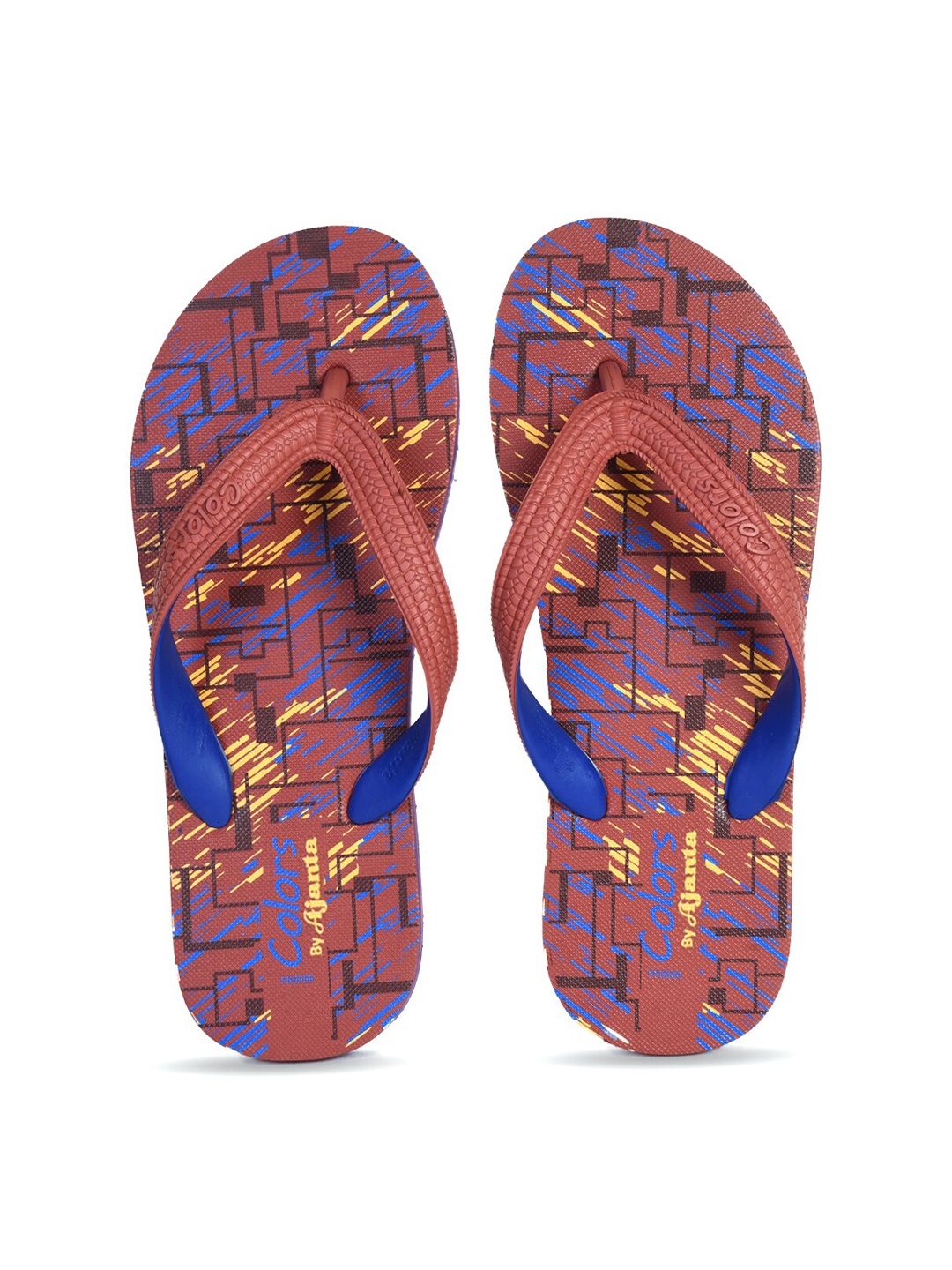 

Ajanta Men Printed Thong Flip-Flops, Brown