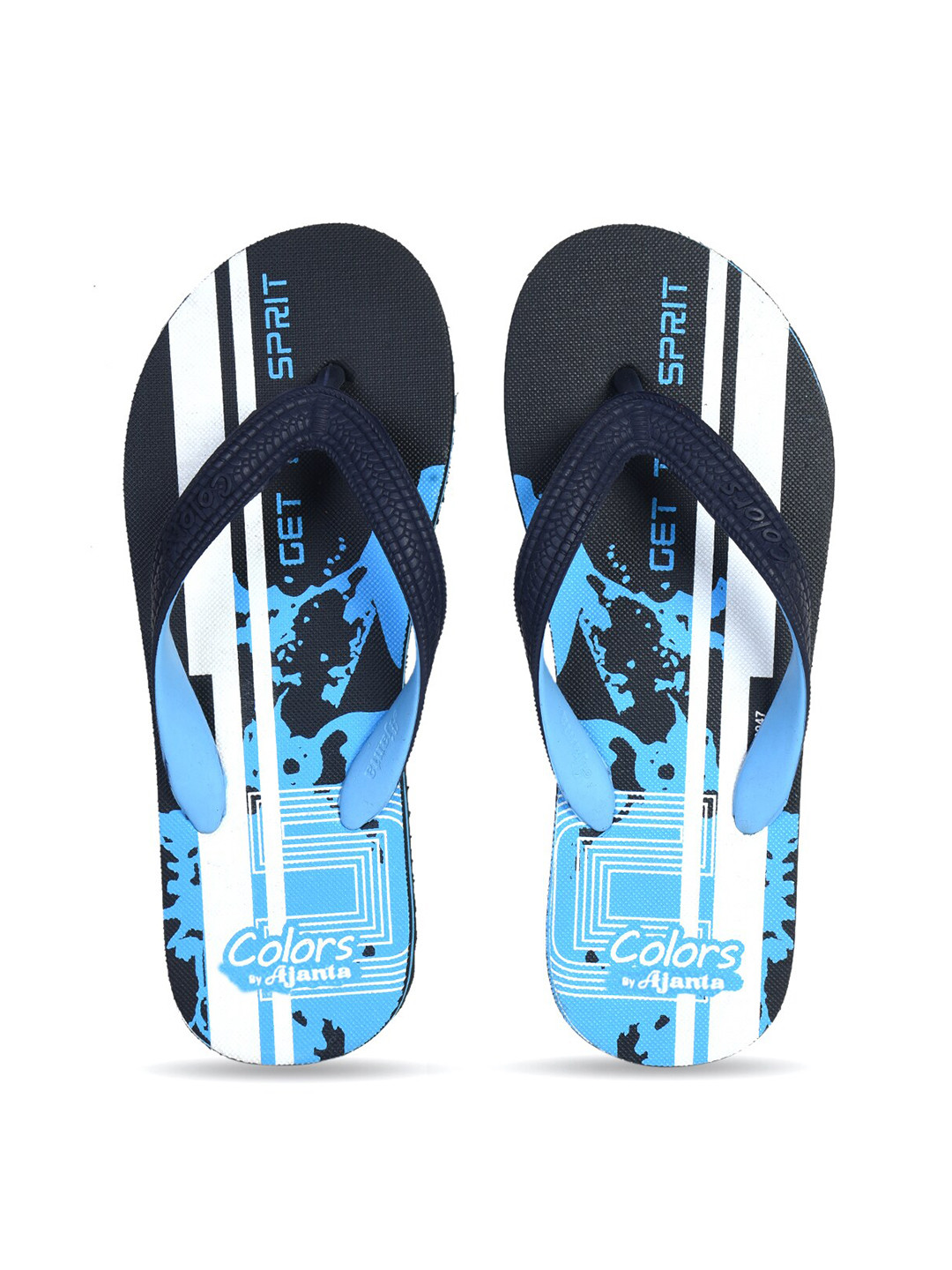 

Ajanta Men Printed Thong Flip-Flops, Blue