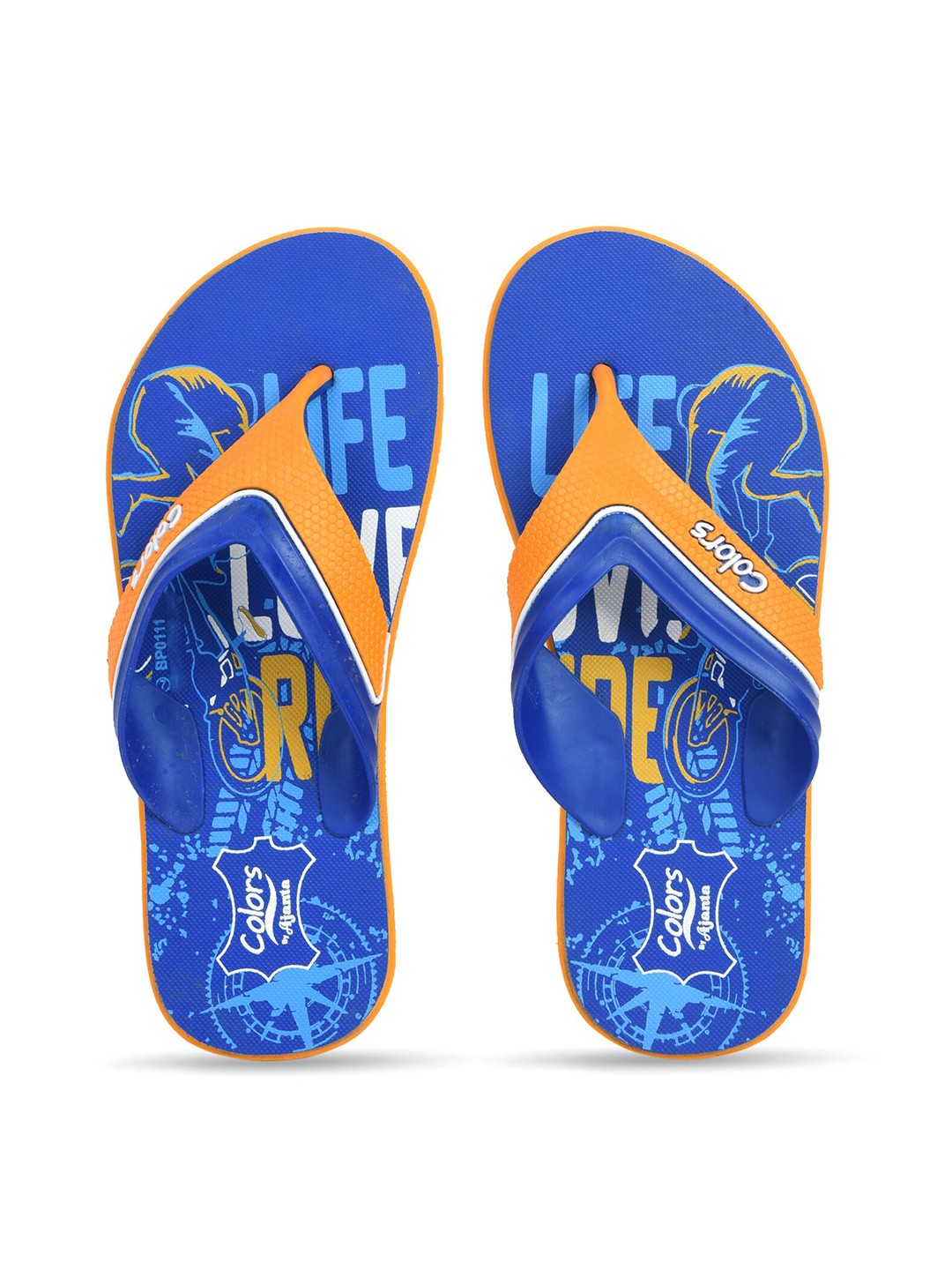 

Ajanta Men Printed Thong Flip-Flops, Blue