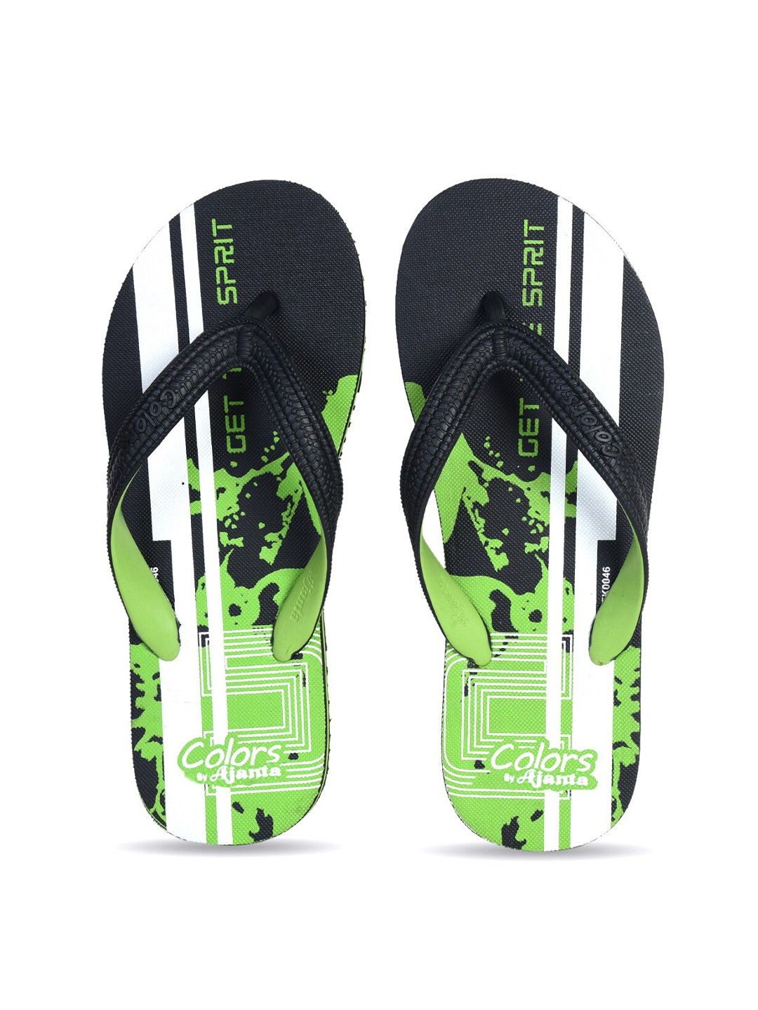 

Ajanta Men Printed Thong Flip-Flops, Green