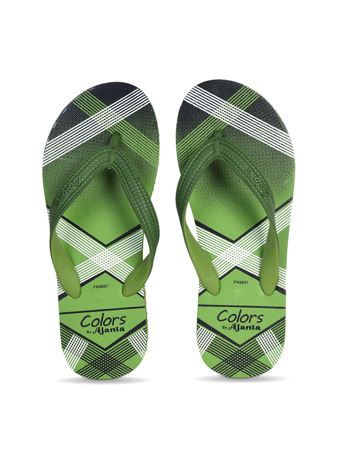 

Ajanta Men Printed Thong Flip-Flops, Green