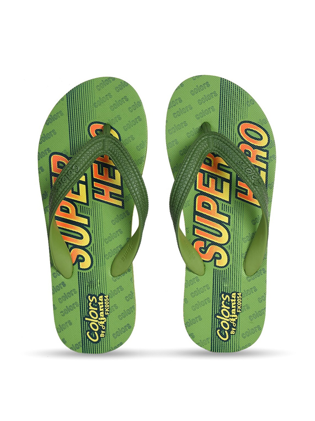 

Ajanta Men Printed Thong Flip-Flops, Green