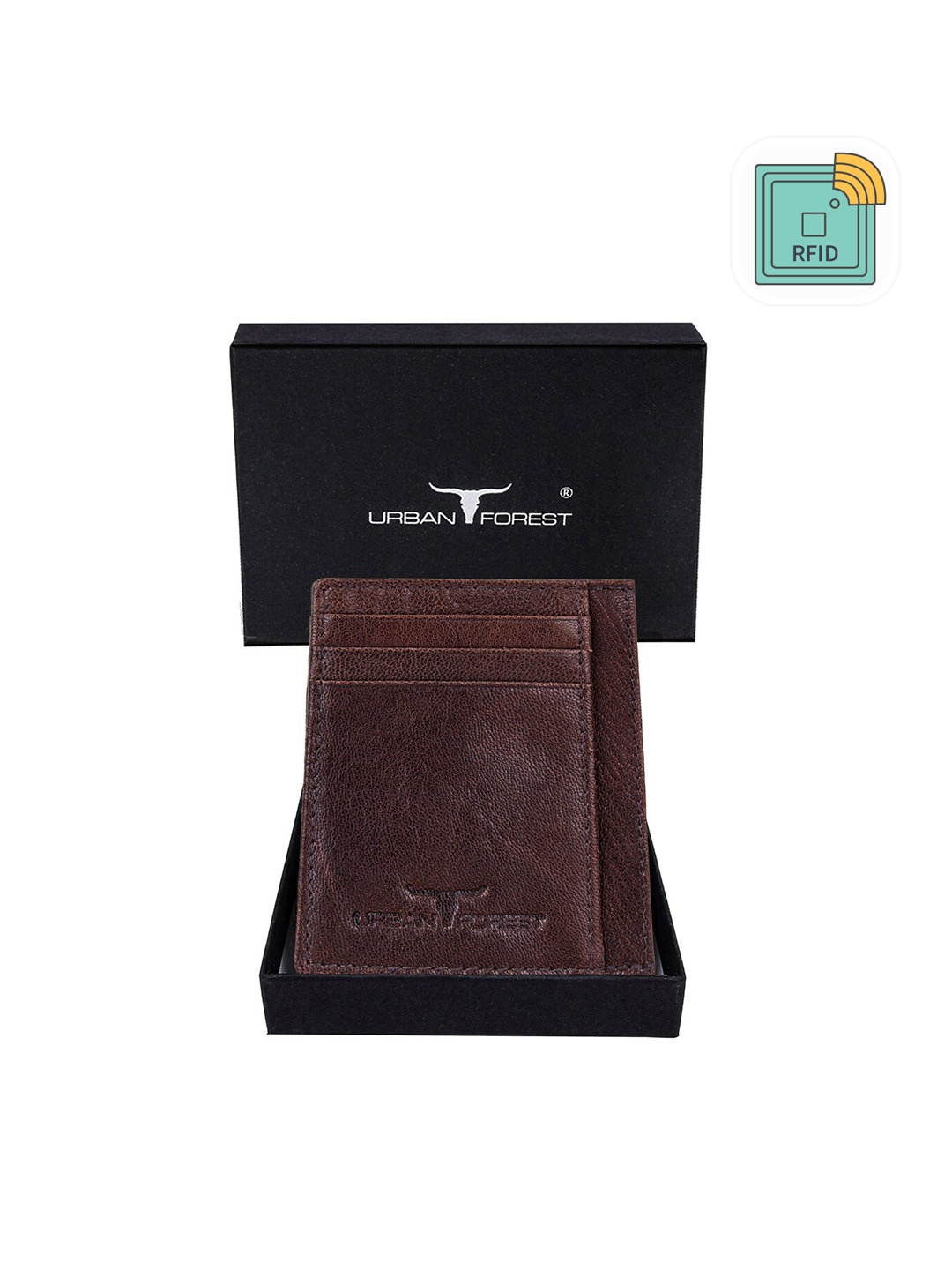 

URBAN FOREST Leather Card Holder, Brown