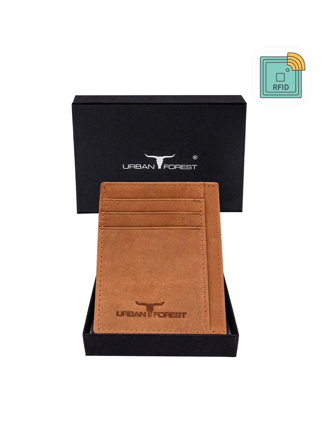 

URBAN FOREST Leather Card Holder, Brown