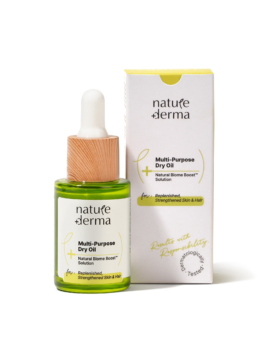 

Nature Derma Natural Biome-Boost Solution Multi-Purpose Dry Face Oil - 30 ml, Green