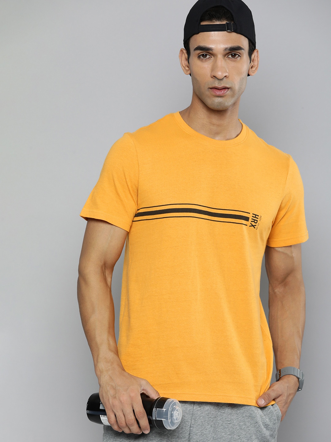 

HRX by Hrithik Roshan Men Printed Sports T-shirt, Yellow