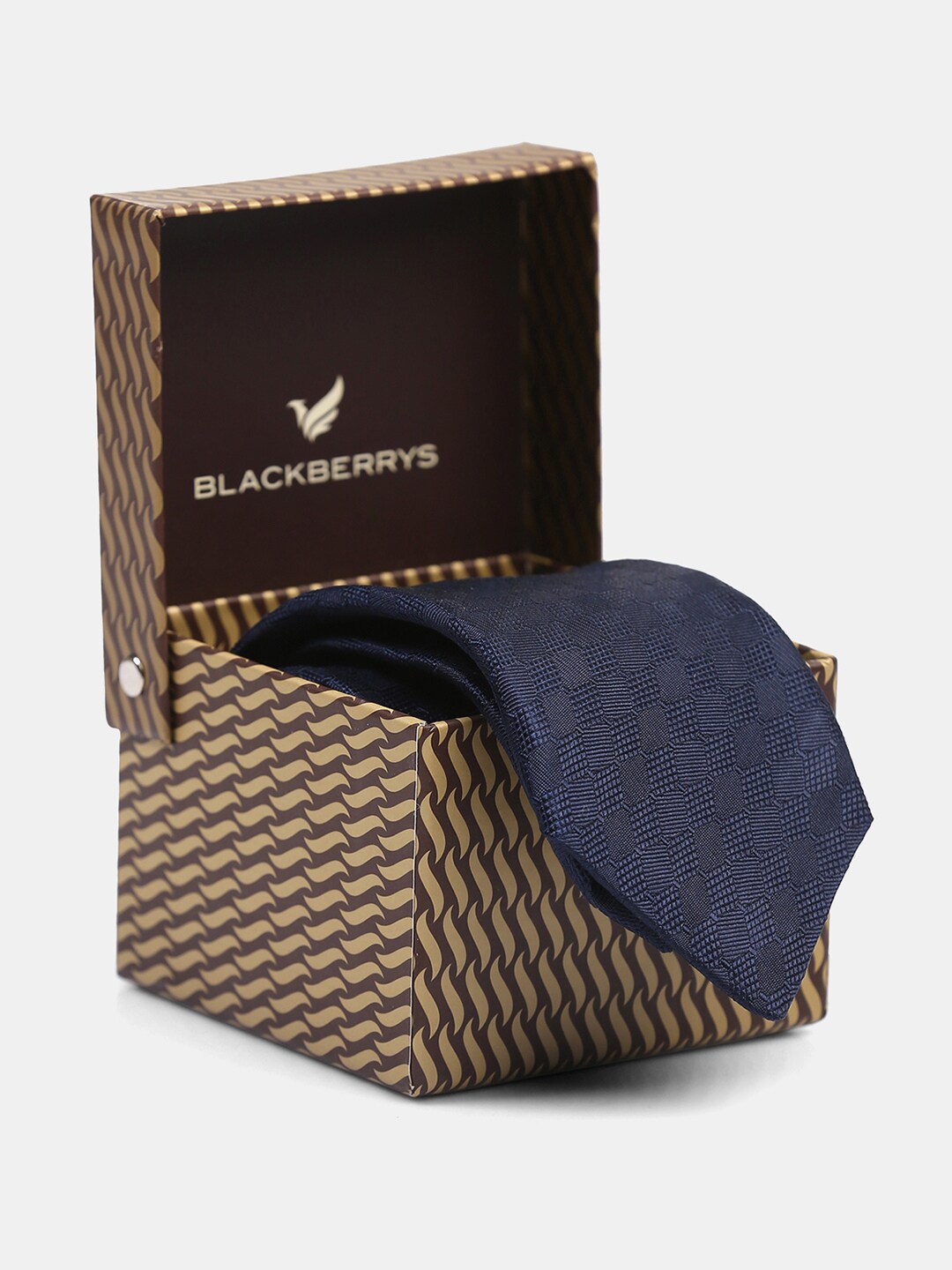 

Blackberrys Printed Silk Skinny Tie, Navy blue