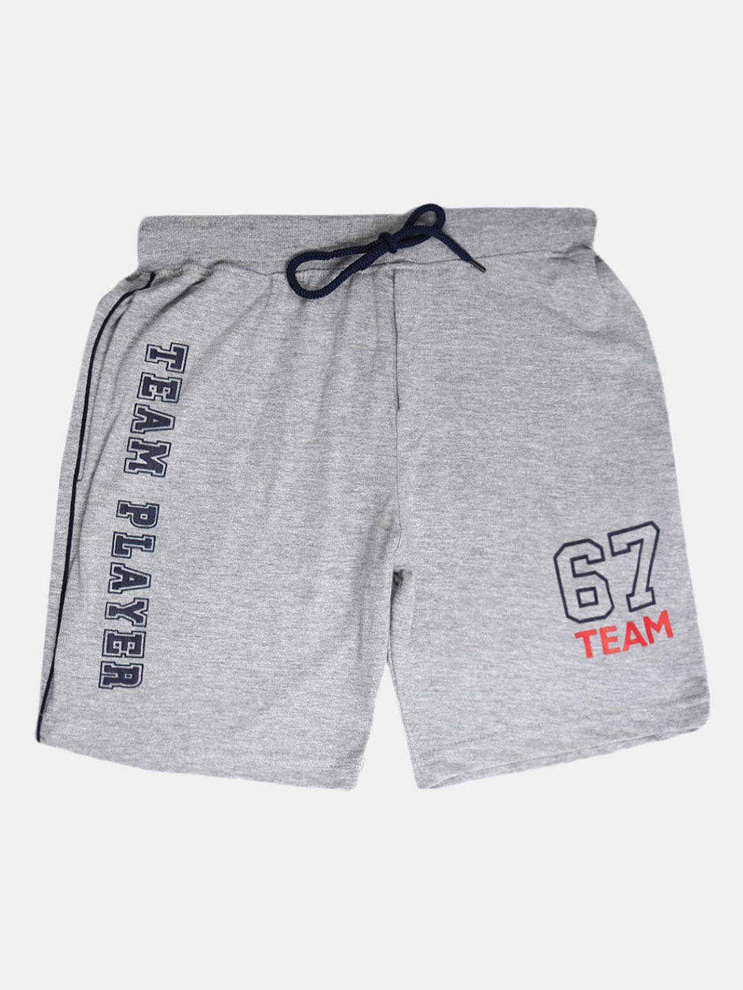 

V-Mart Boys Typography Mid-Rise Cotton Shorts, Grey