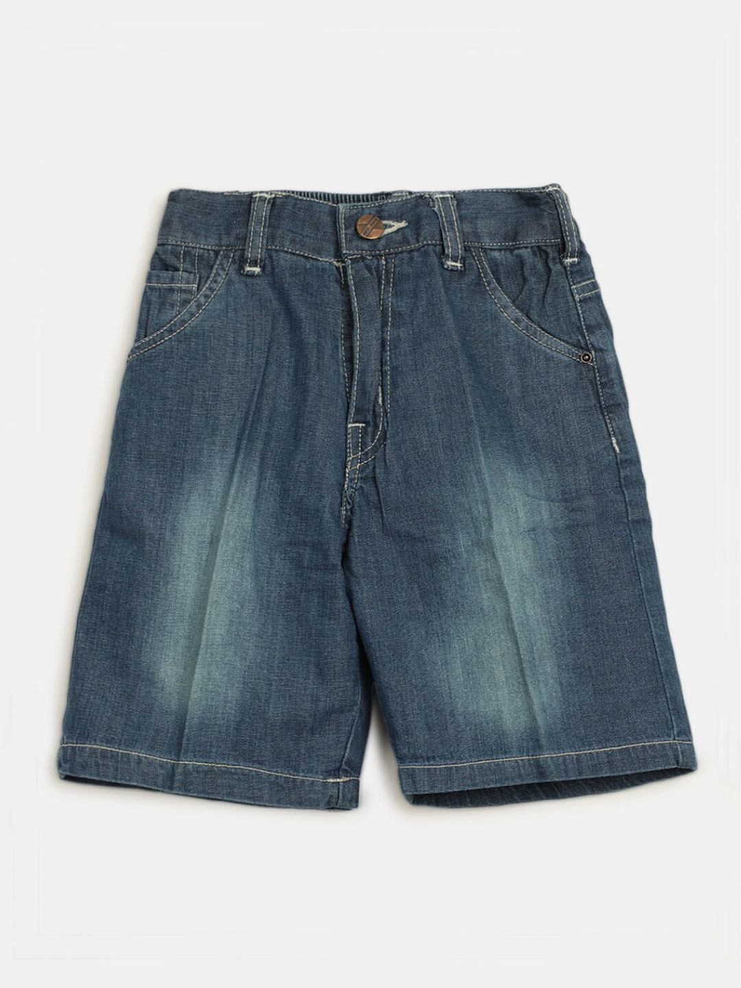 

V-Mart Boys Washed Denim Shorts, Blue