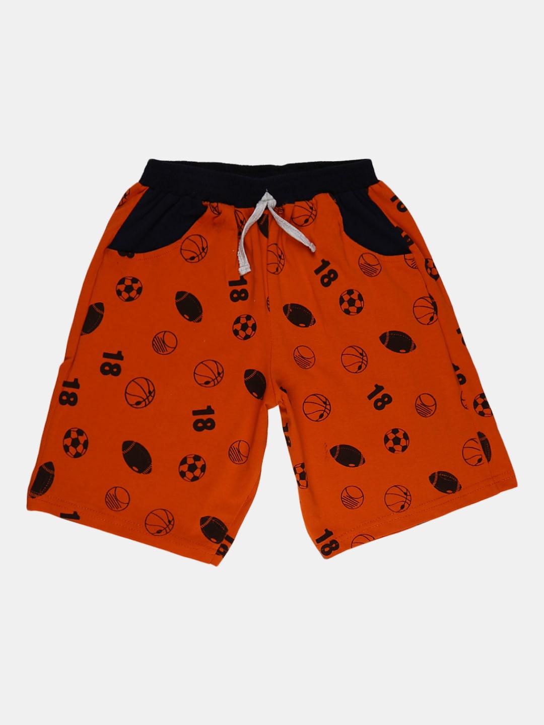 

V-Mart Boys Graphic Printed Cotton Regular Shorts, Orange