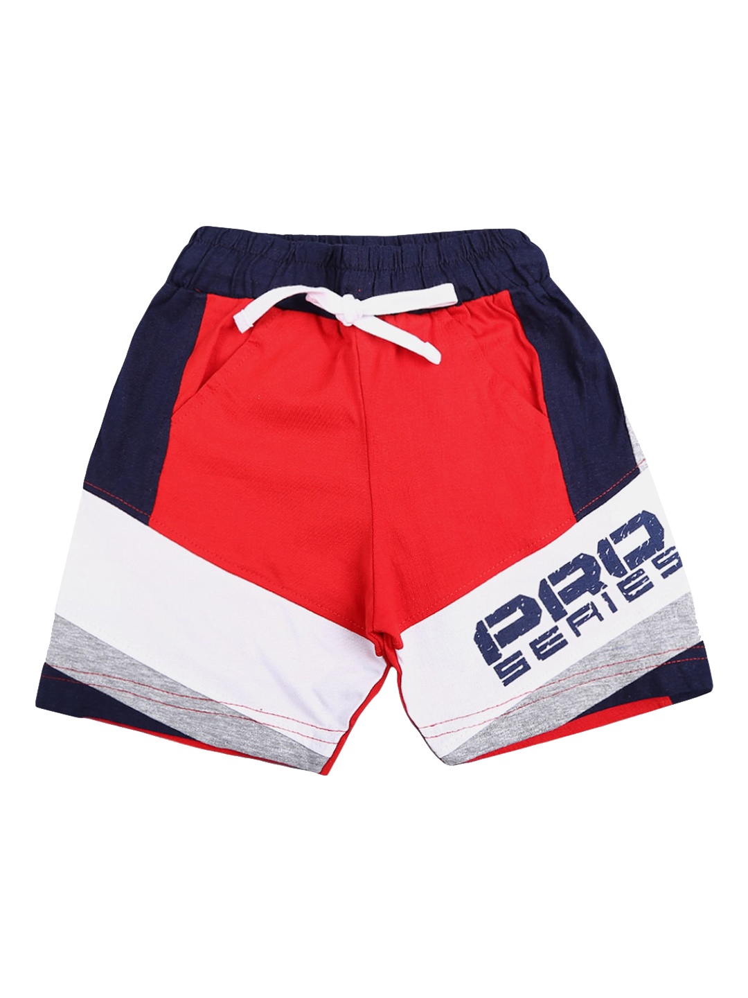 

V-Mart Boys Colourblocked Cotton Regular Shorts, Red