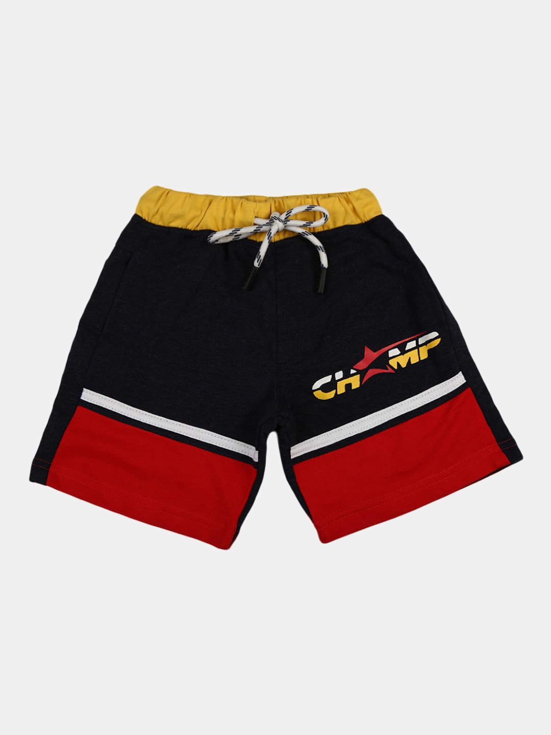 

V-Mart Boys Colourblocked Cotton Regular Shorts, Navy blue