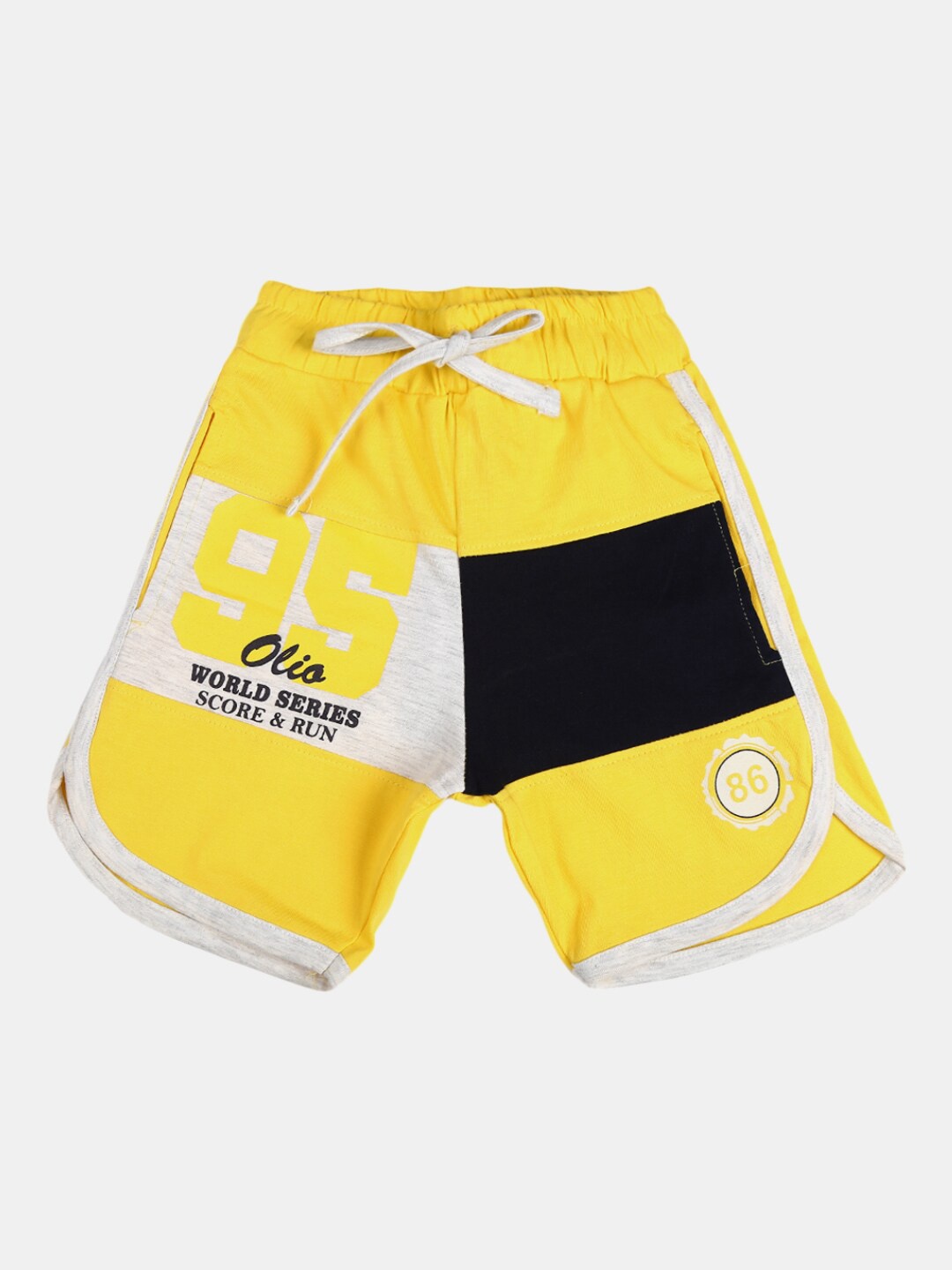 

V-Mart Boys Colourblocked Cotton Regular Shorts, Yellow