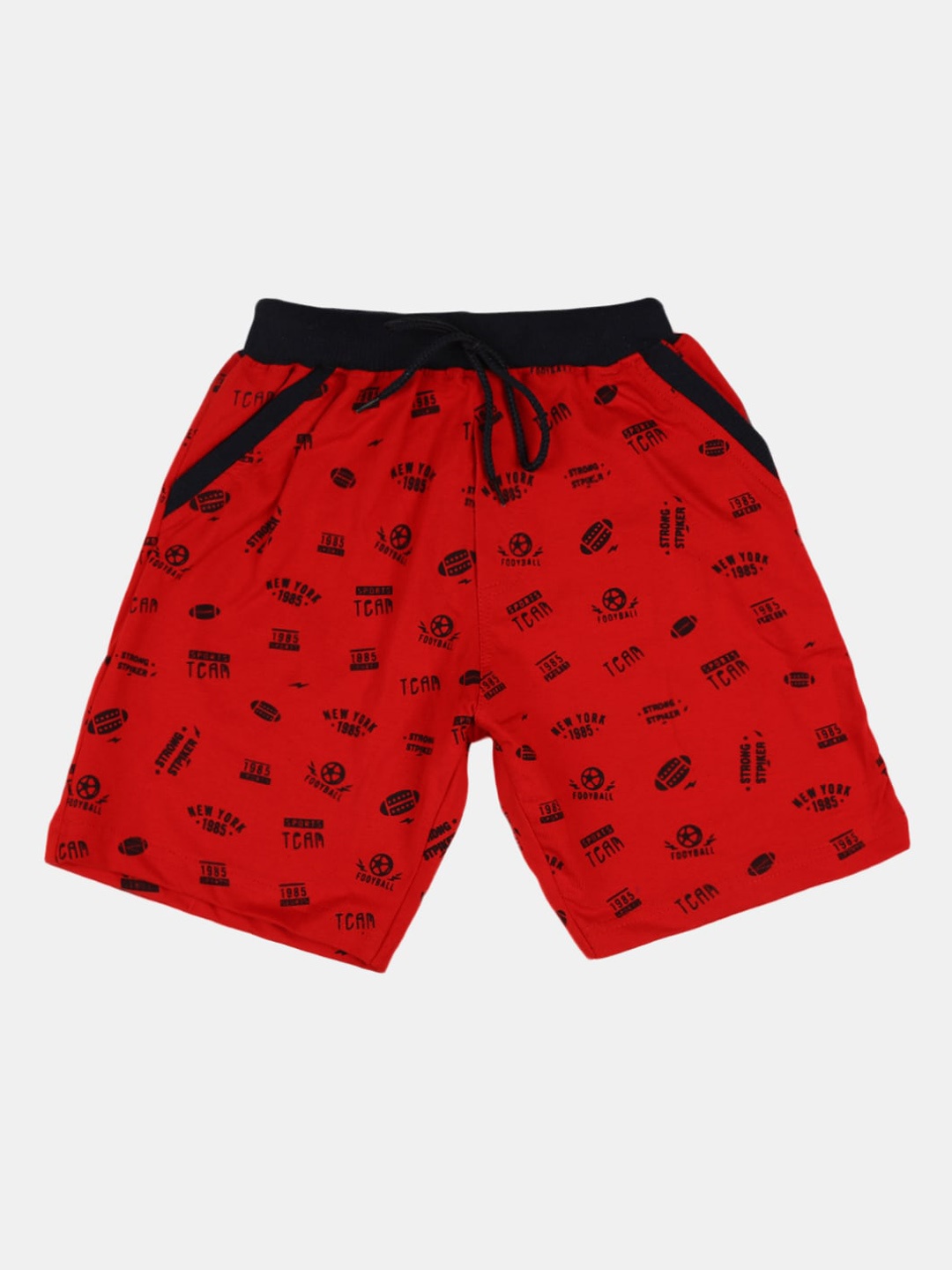 

V-Mart Boys Graphic Printed Cotton Regular Shorts, Red